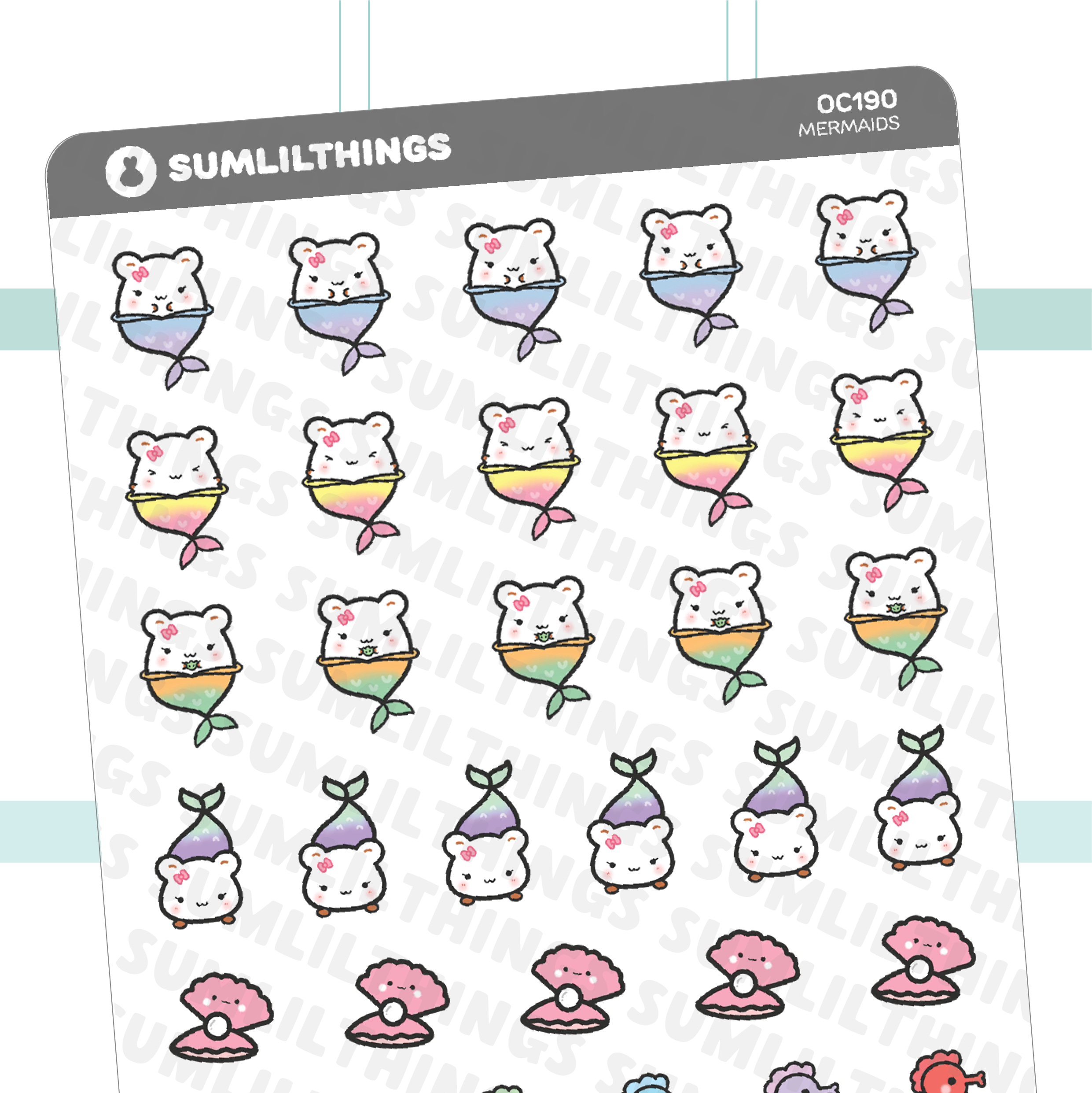 Lil' Hamster Mermaid Stickers