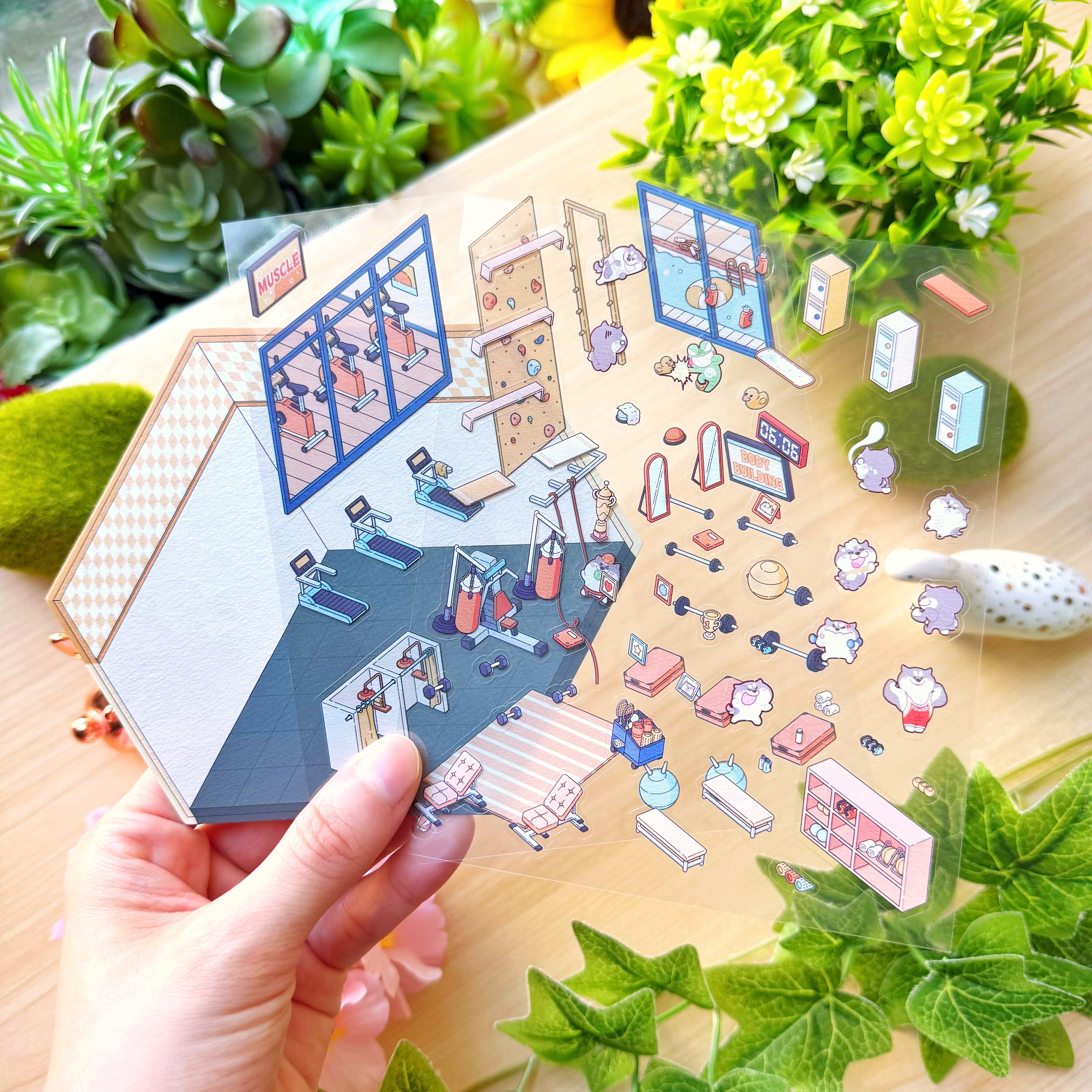 Isometric Scene Sticker - Gym (Simno Series 2)