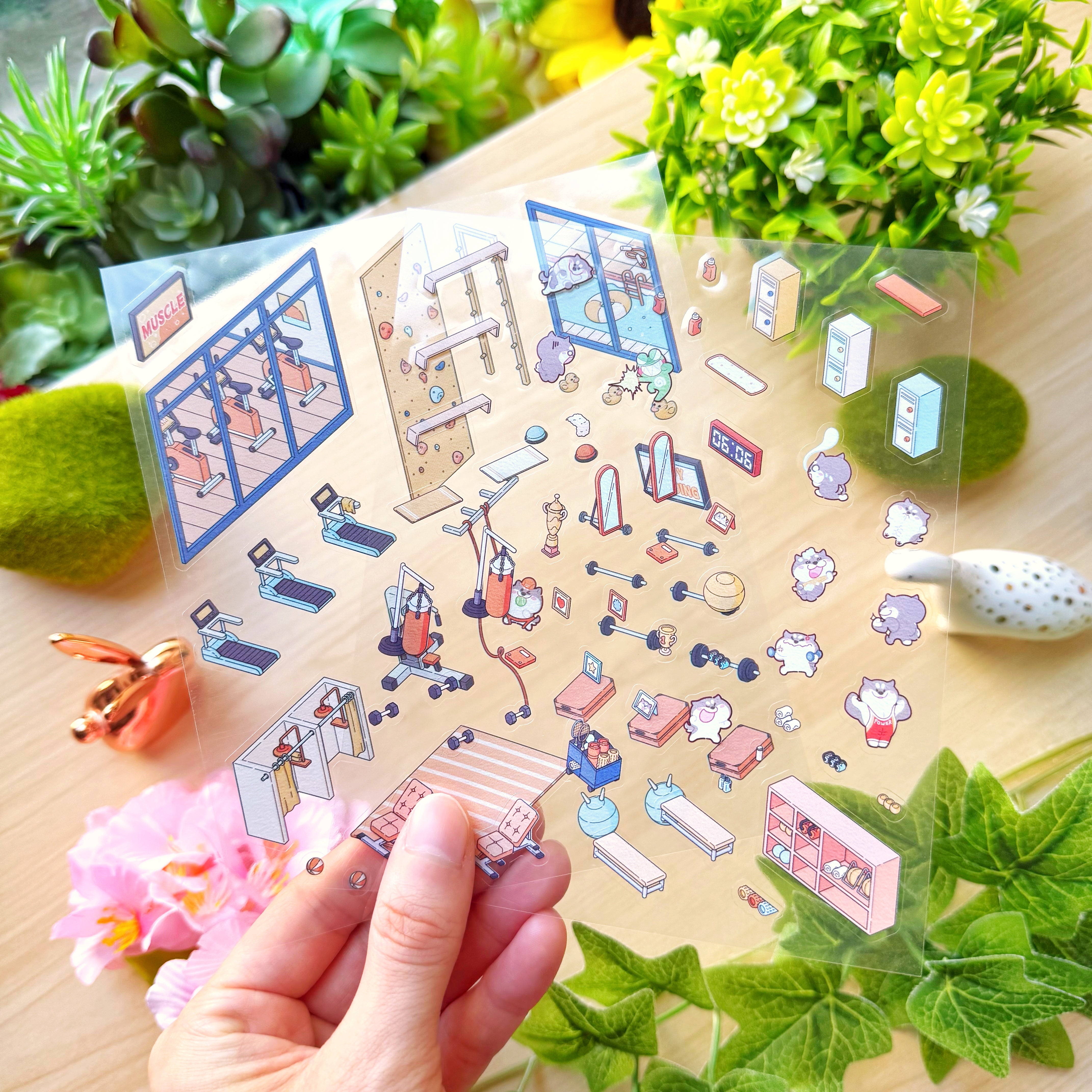 Isometric Scene Sticker - Gym (Simno Series 2)