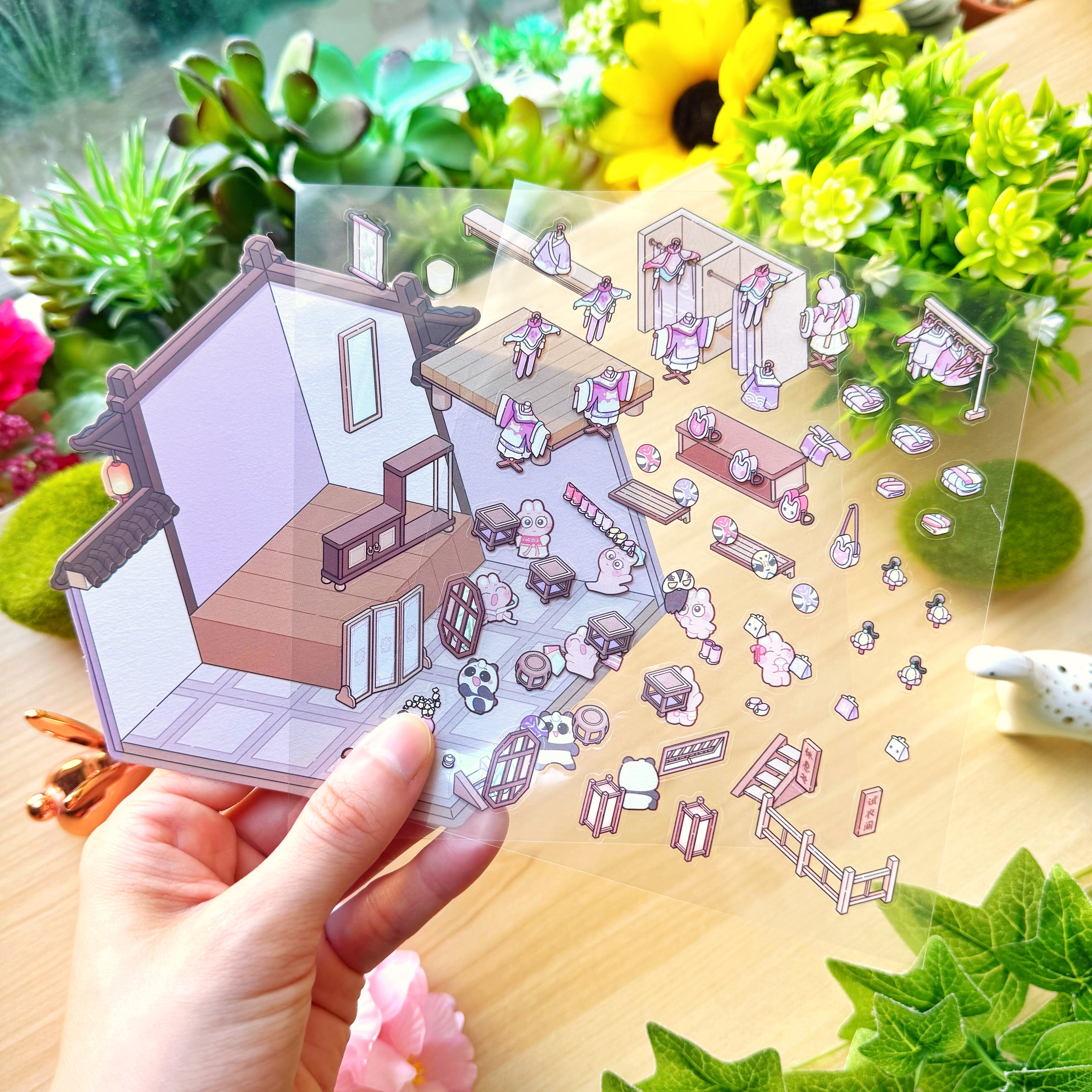 Isometric Scene Sticker - Hanfu Shop (Simno Series 3)