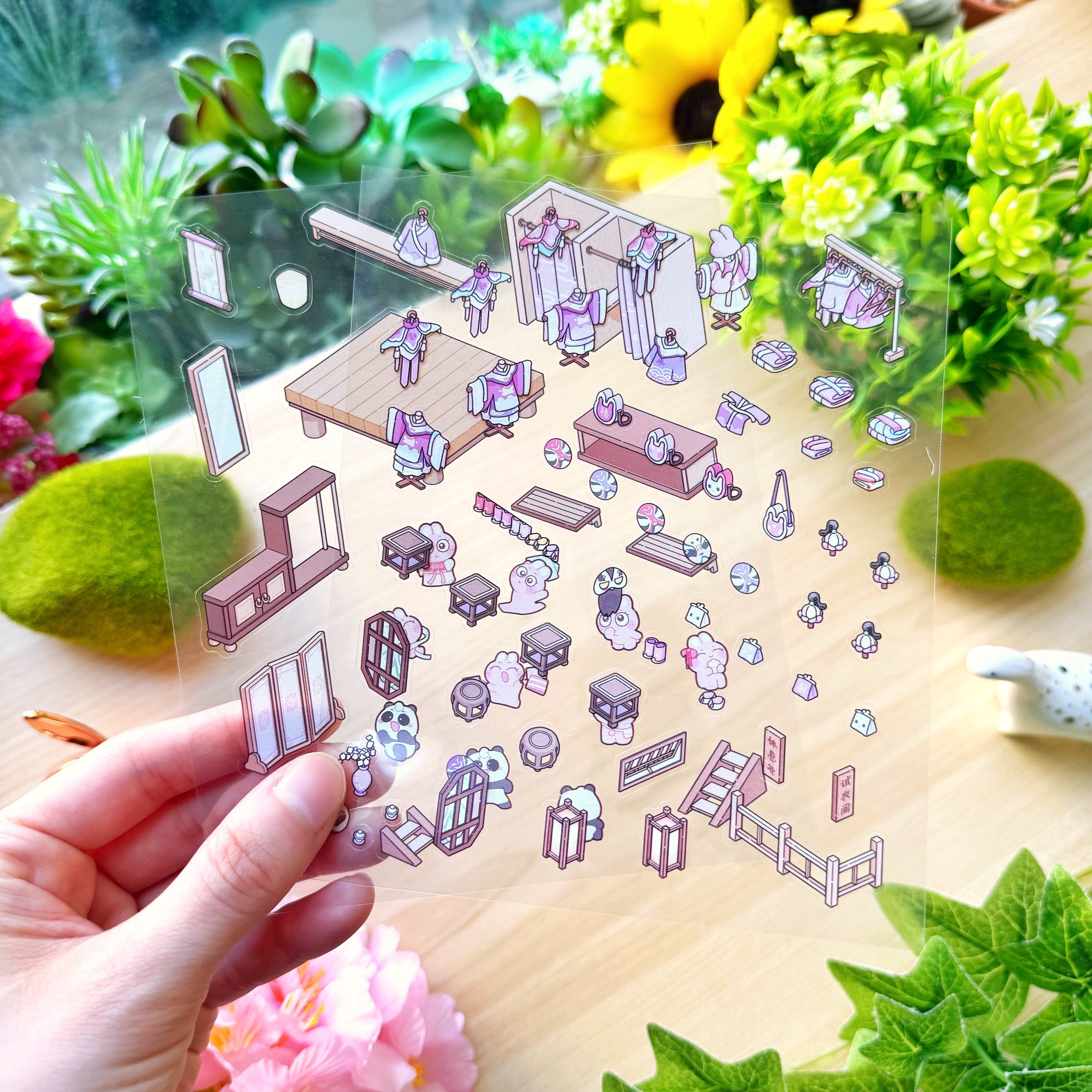Isometric Scene Sticker - Hanfu Shop (Simno Series 3)