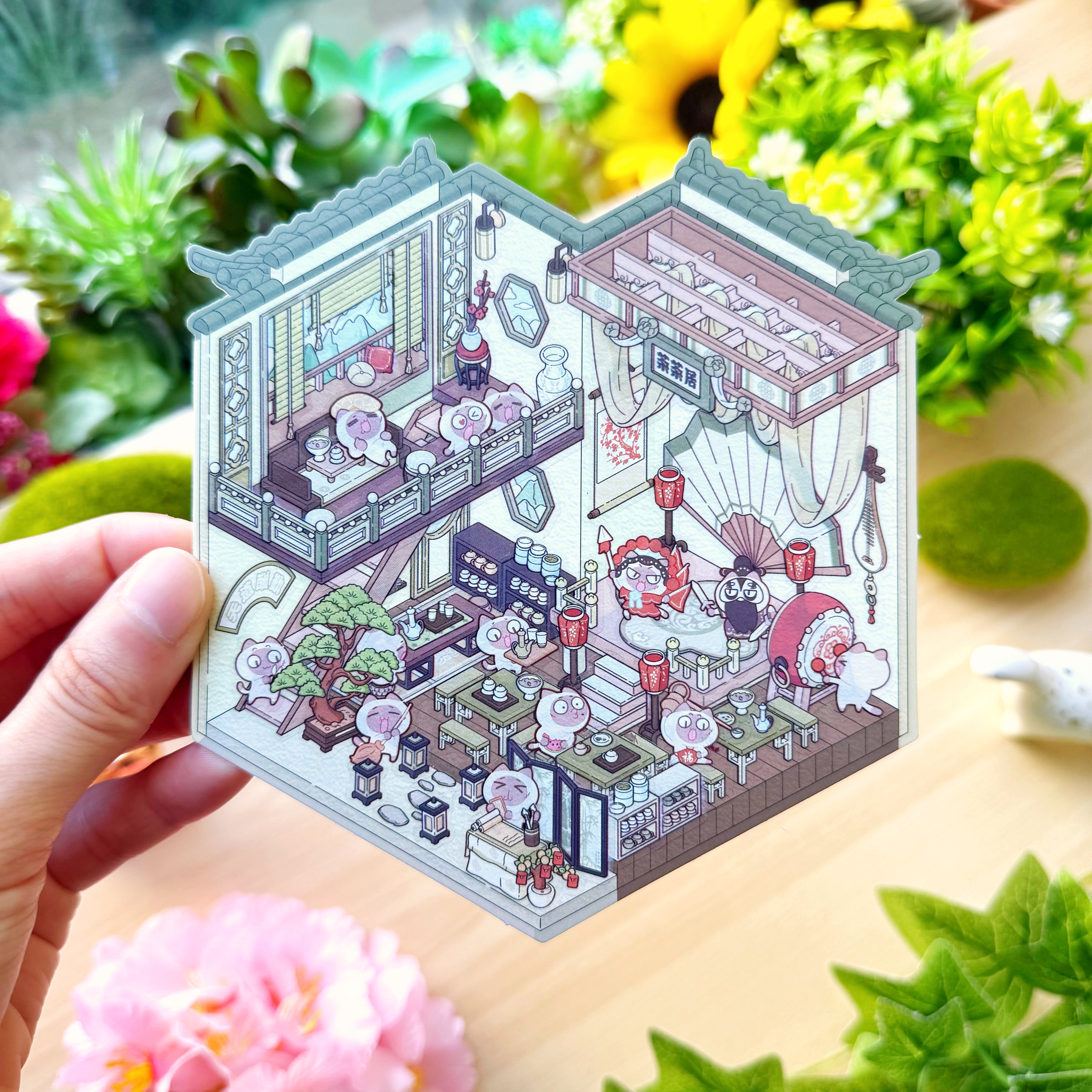 Isometric Scene Sticker - Opera Tea House (Simno Series 3)