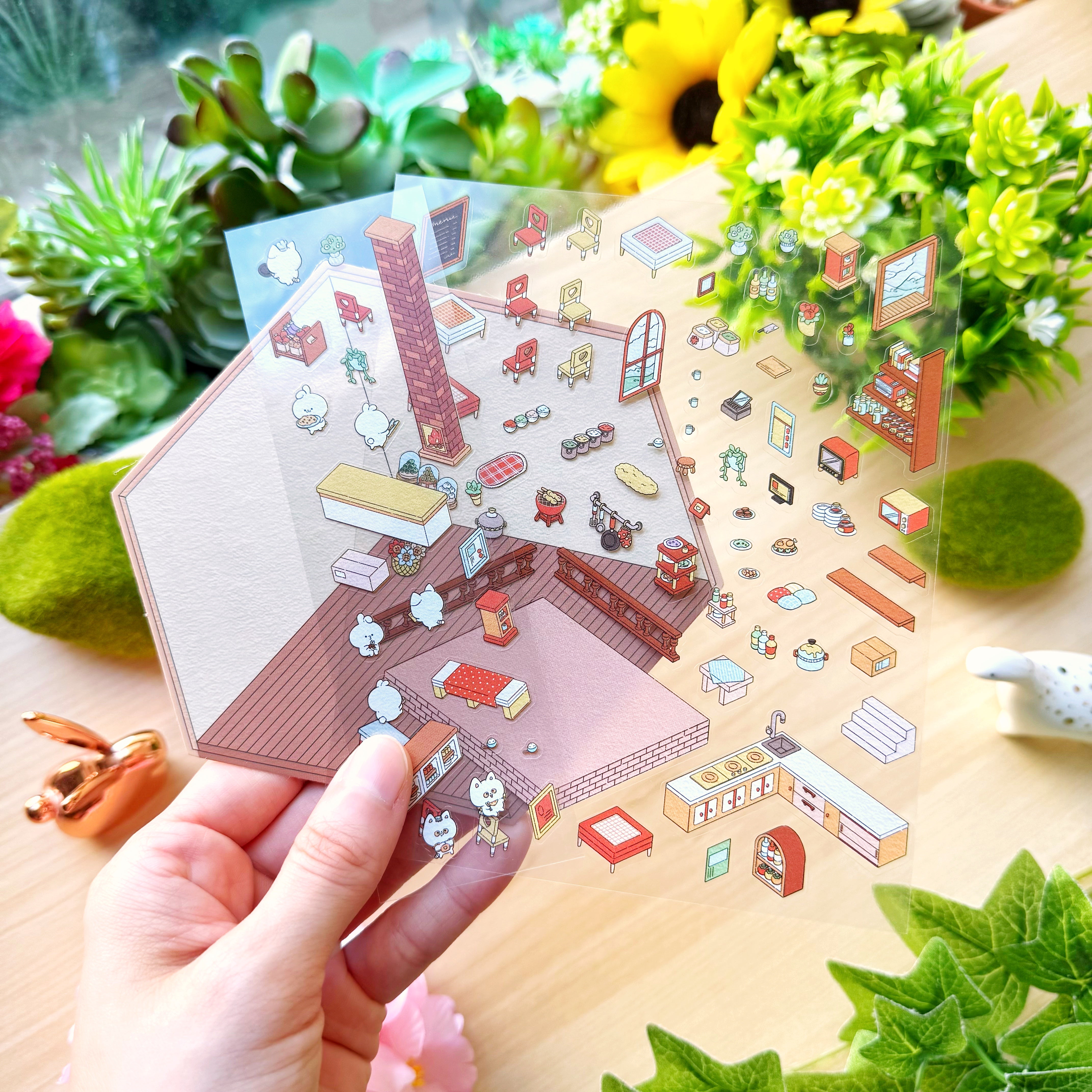 Isometric Scene Sticker - Restaurant (Simno Series 1)