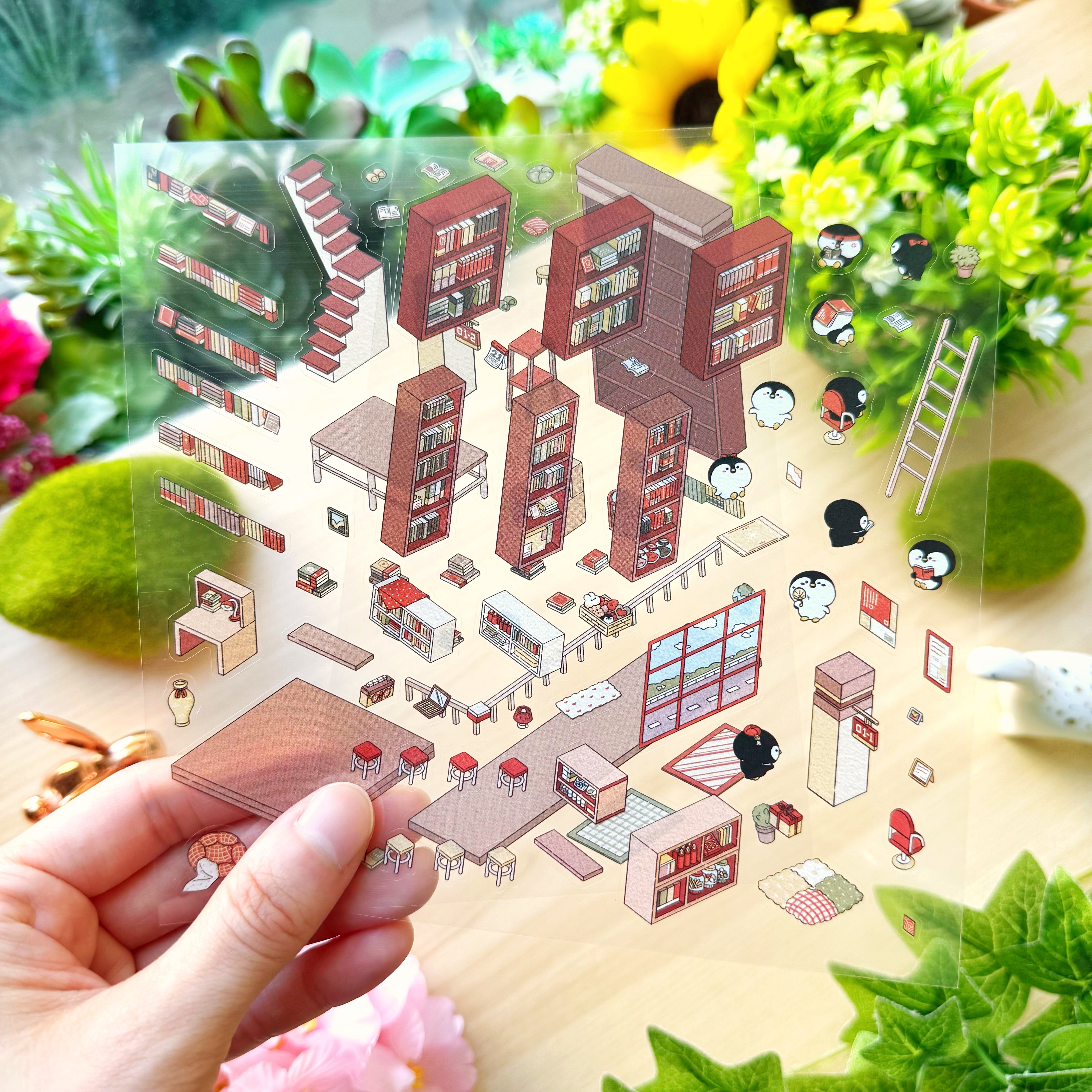 Isometric Scene Sticker - Bookstore (Simno Series 1)