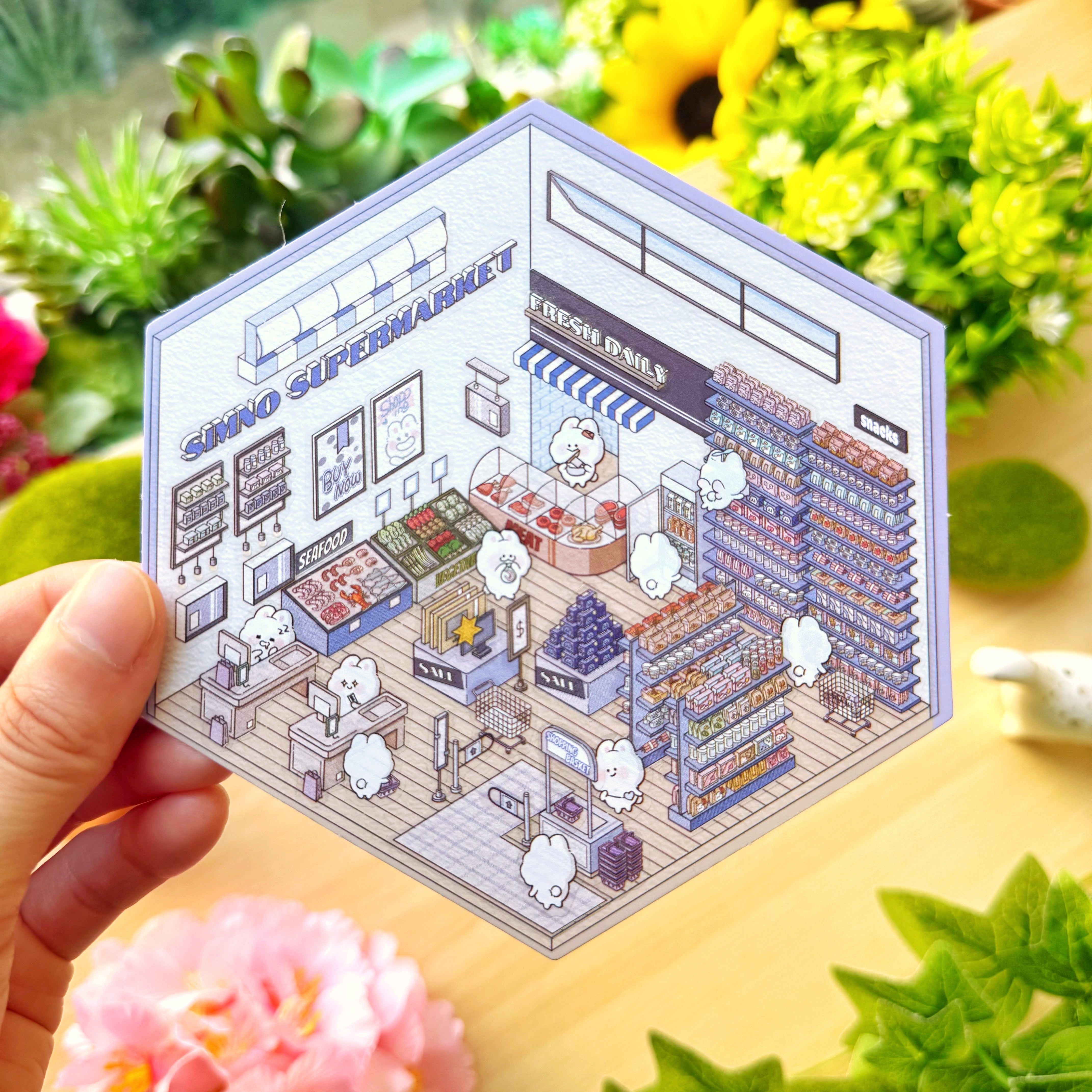 Isometric Scene Sticker - Supermarket (Simno Series 1)