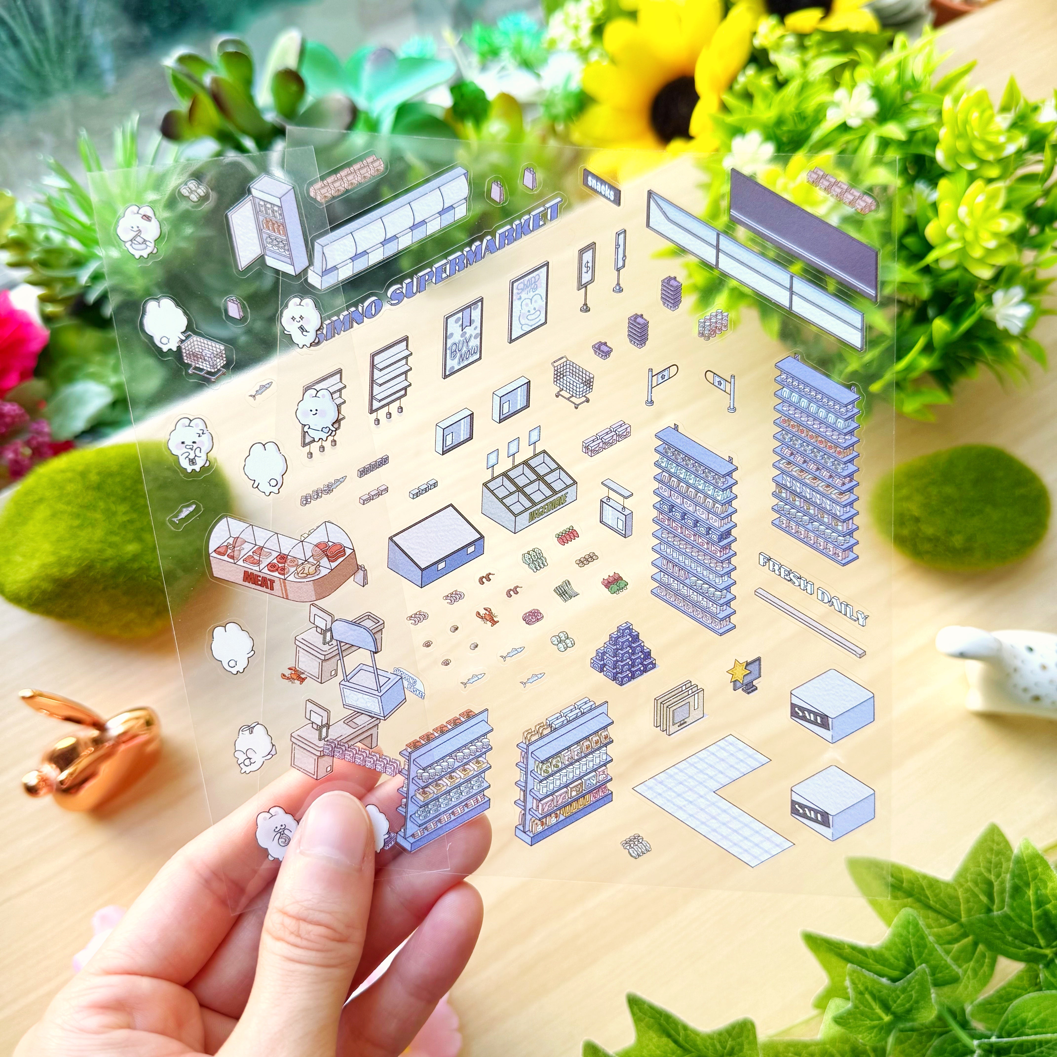 Isometric Scene Sticker - Supermarket (Simno Series 1)