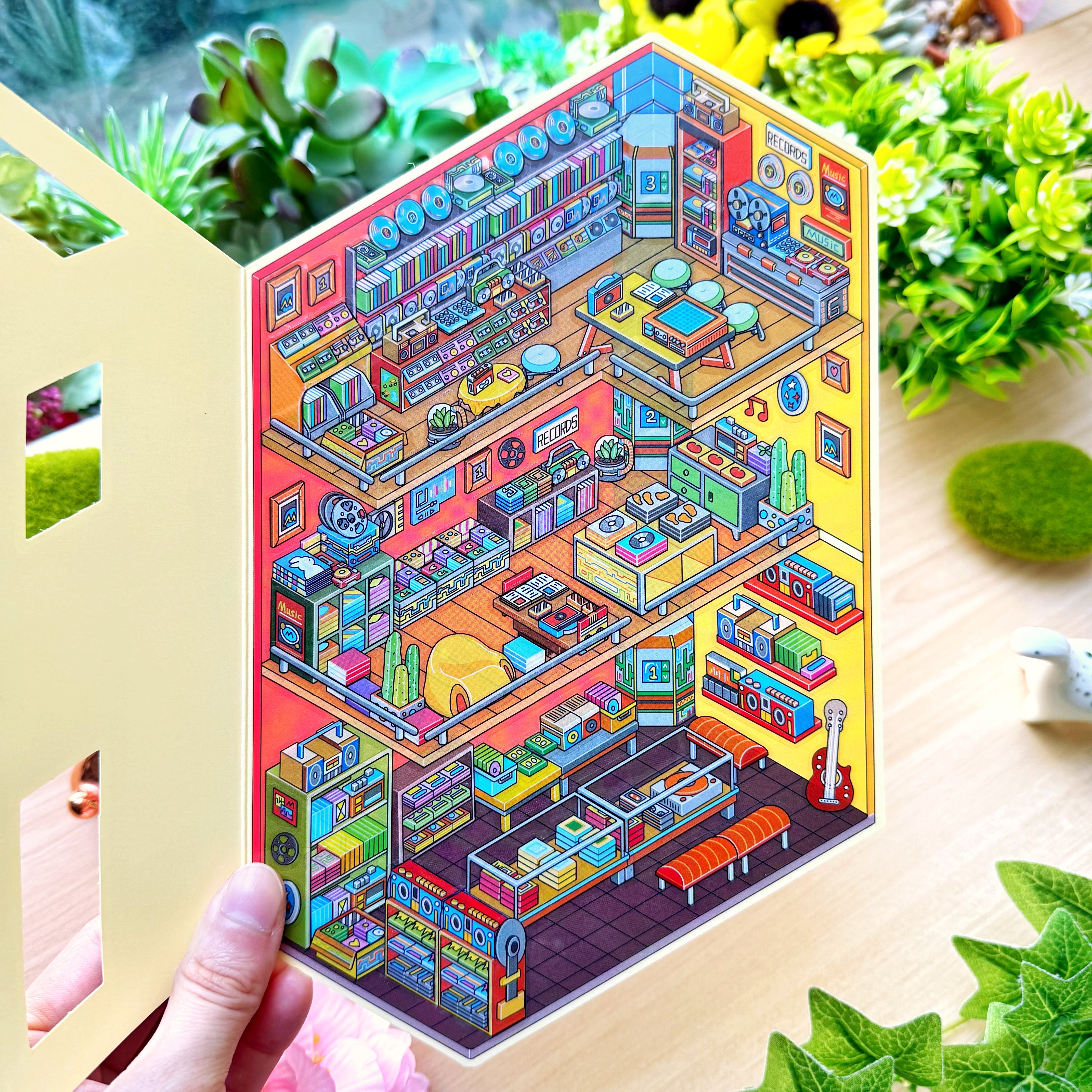 Isometric Scene Sticker - Record Store (Jumbo World)