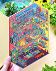 Isometric Scene Sticker - Record Store (Jumbo World)