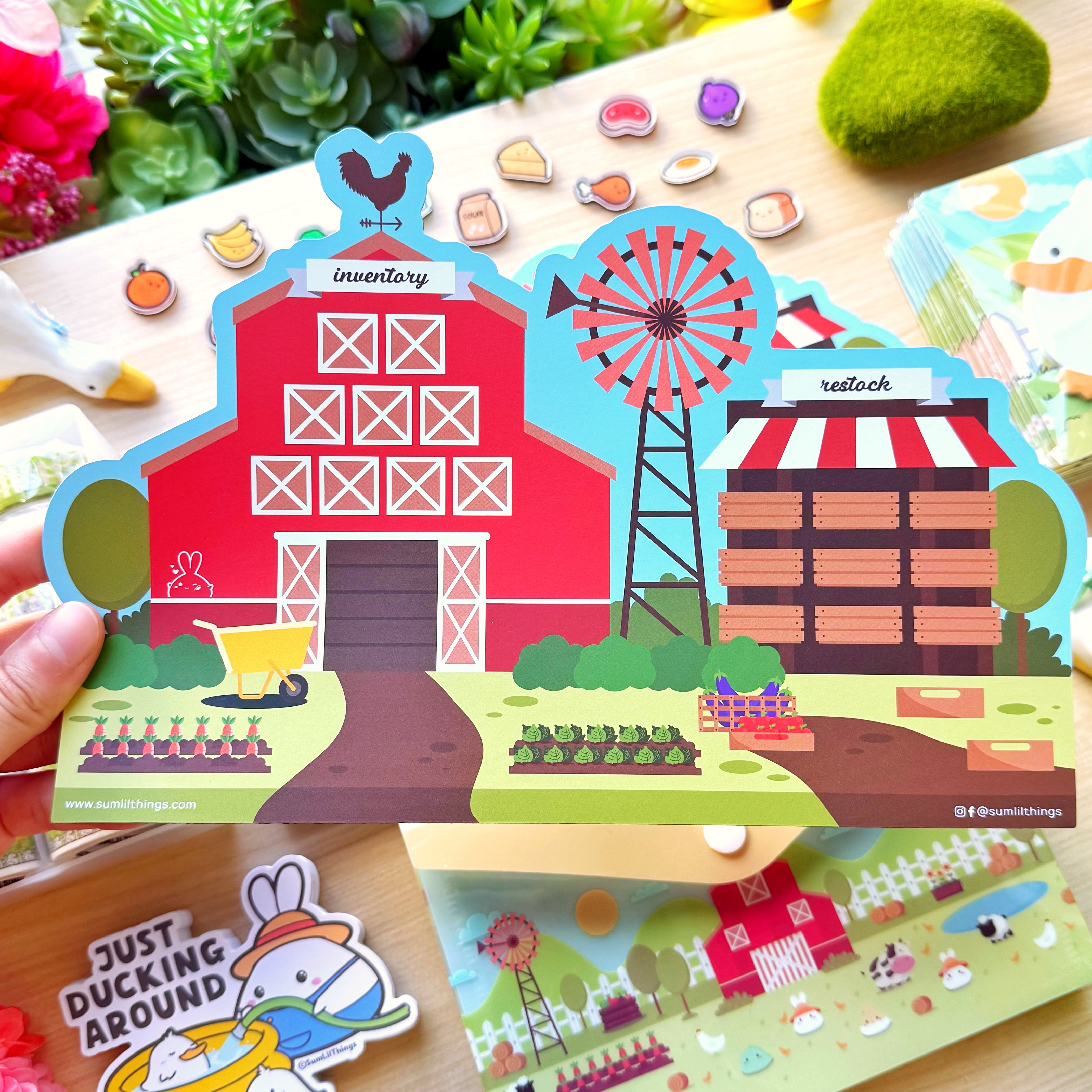 Fridge Grocery List & Acrylic Magnets Set