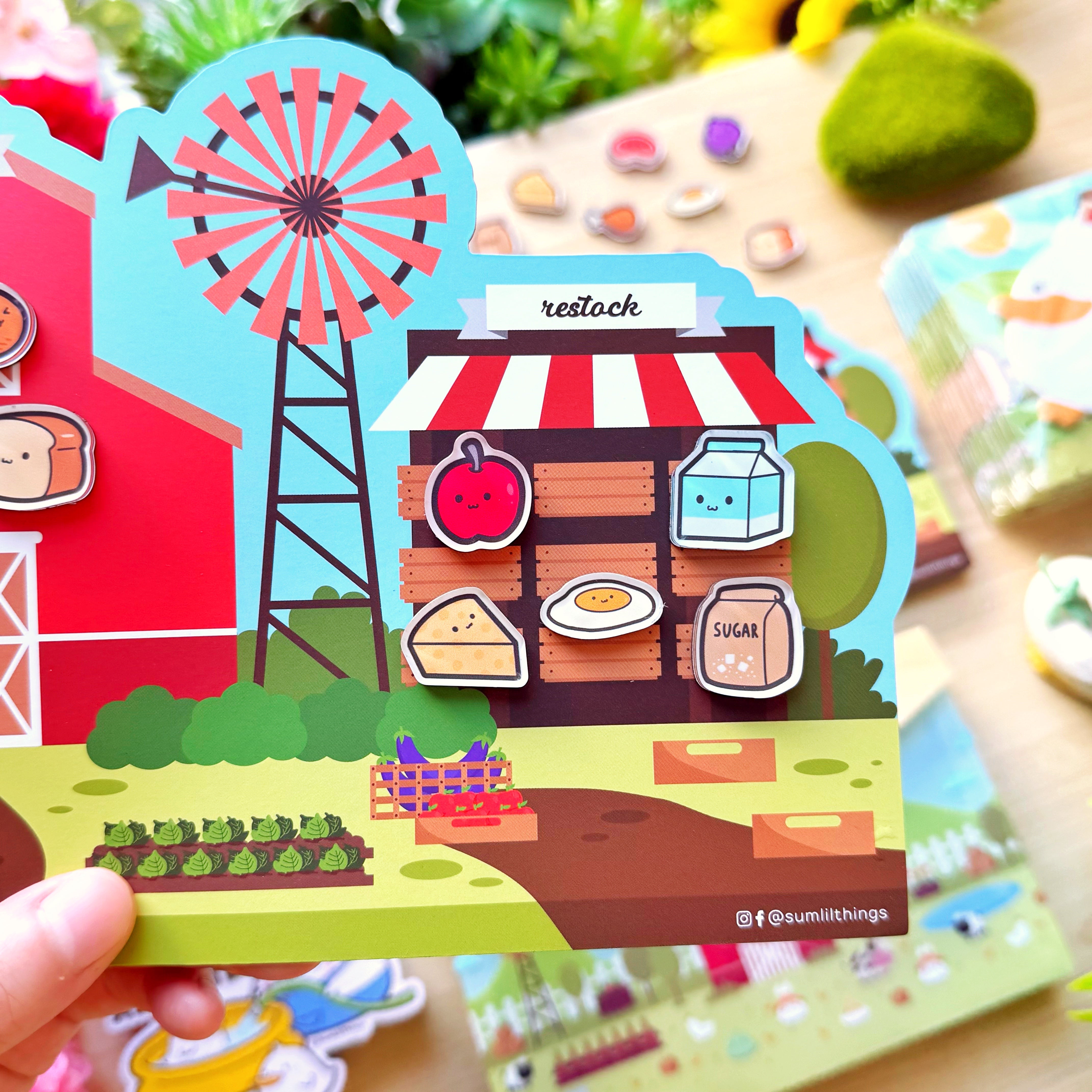 Fridge Grocery List & Acrylic Magnets Set