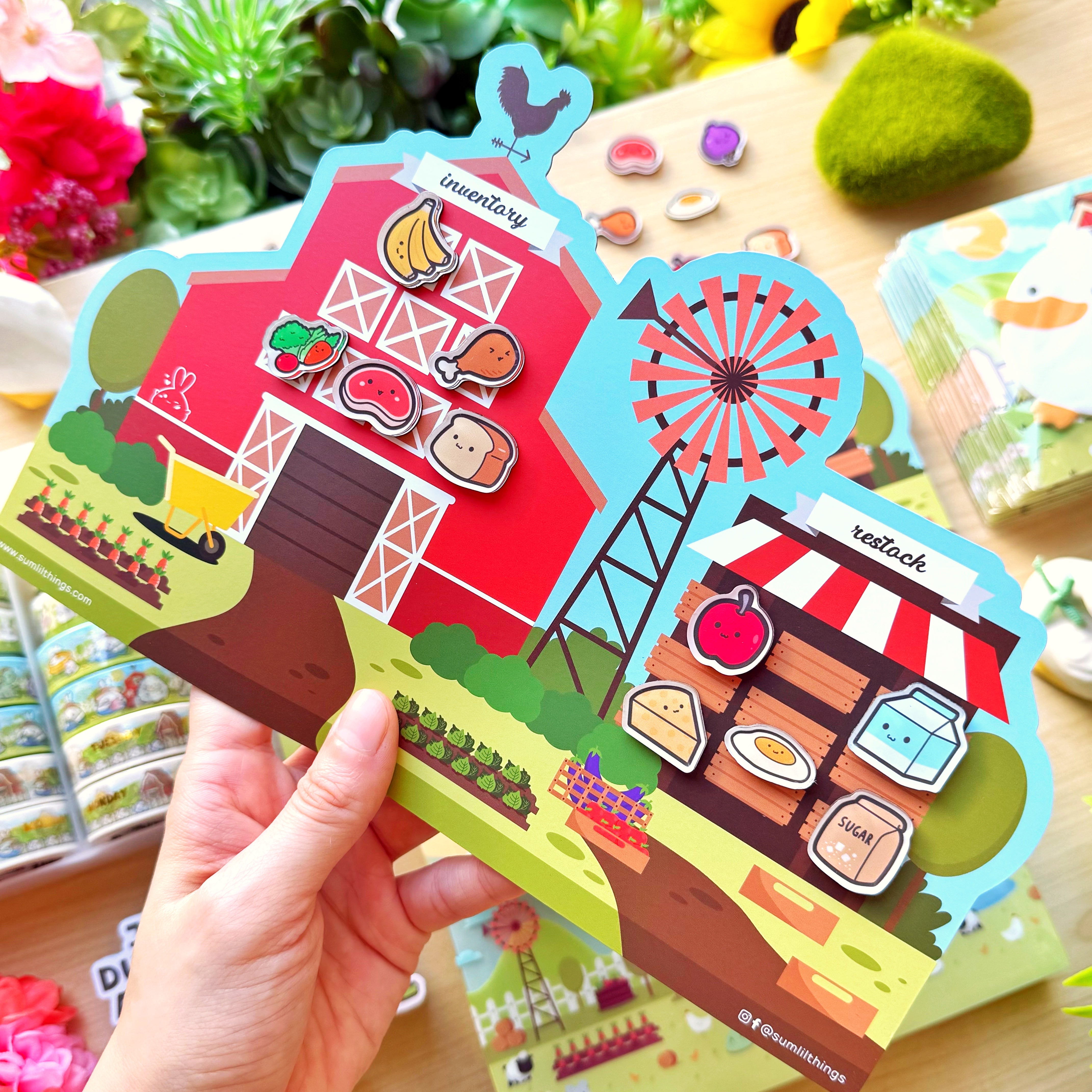 Fridge Grocery List & Acrylic Magnets Set