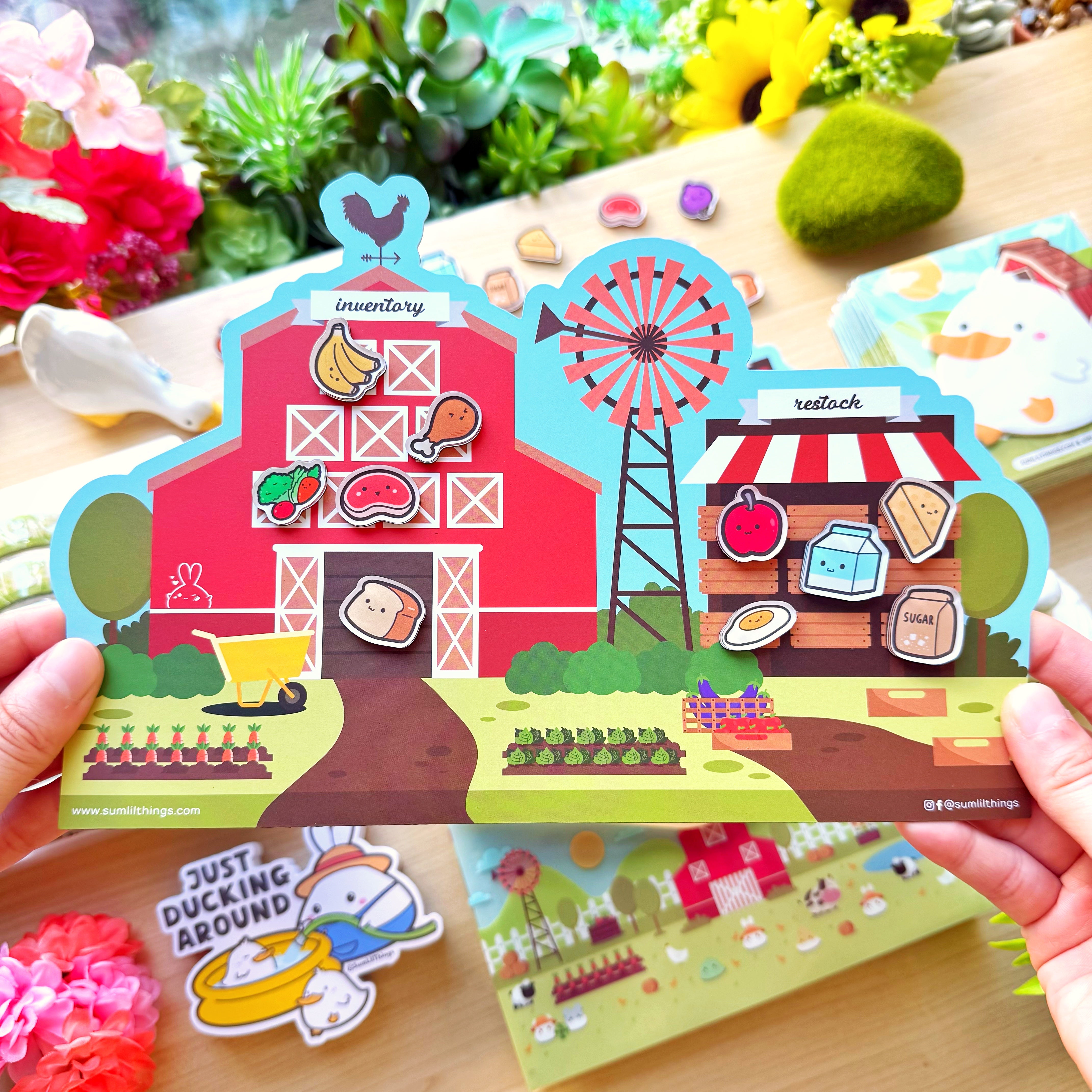 Fridge Grocery List & Acrylic Magnets Set