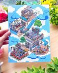 Isometric Scene Sticker - Cloudside Café (Jumbo World)