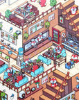 Isometric Scene Sticker - Hotpot Restaurant (Jumbo World)
