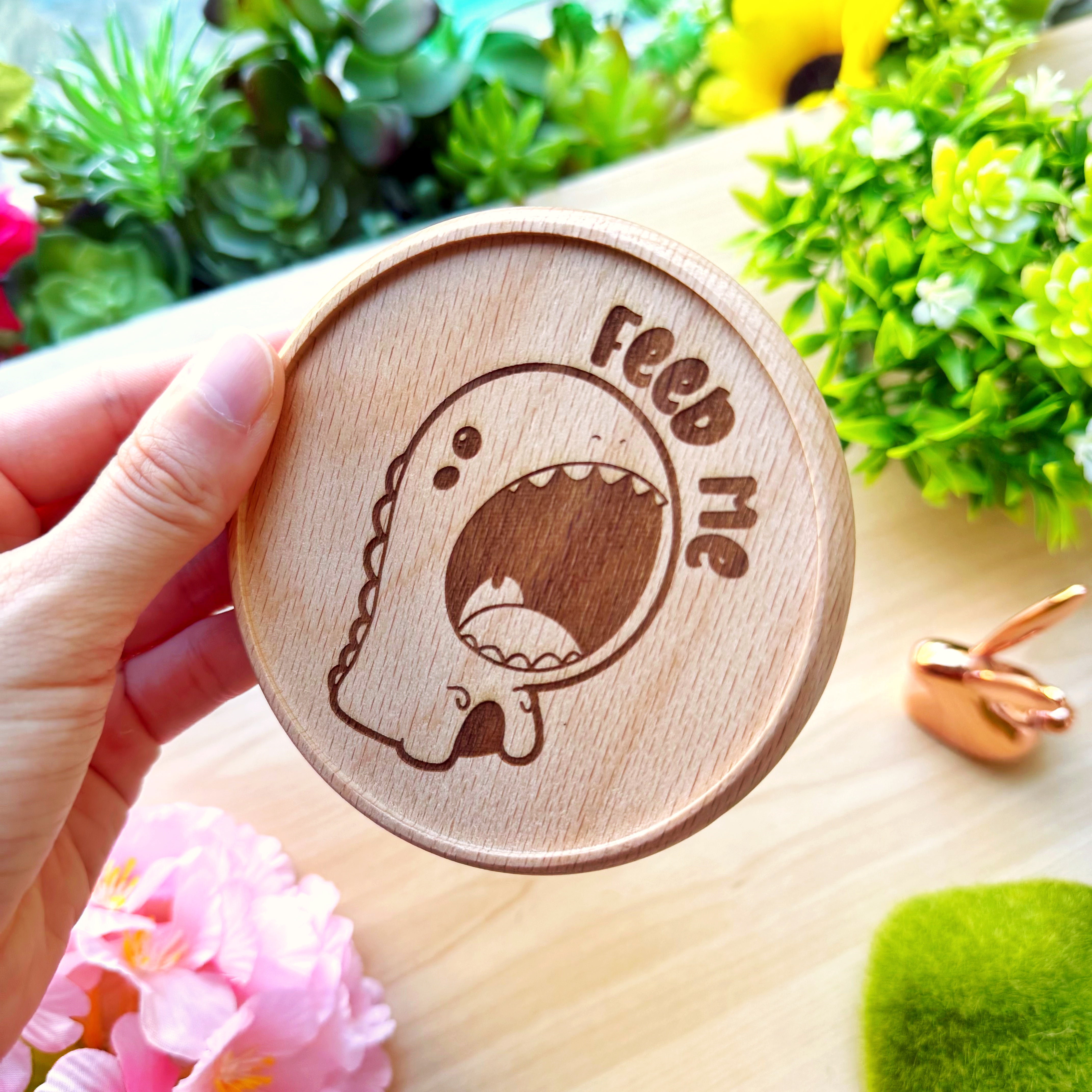 Wooden Coaster - Feed Me Dino