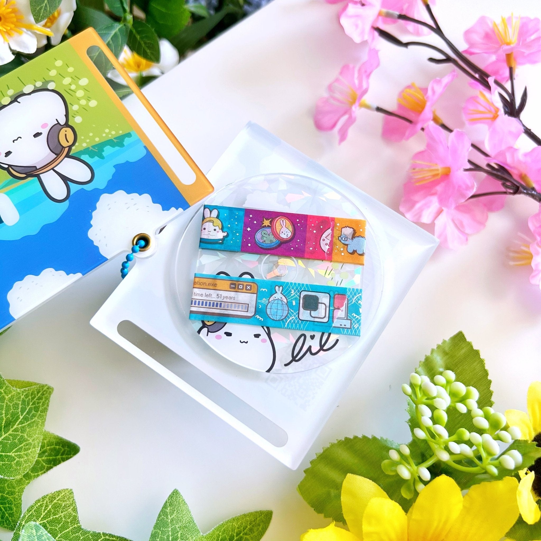 Acrylic Mini CD Keychain & Washi Card (Removable Disc) - SumLilThings