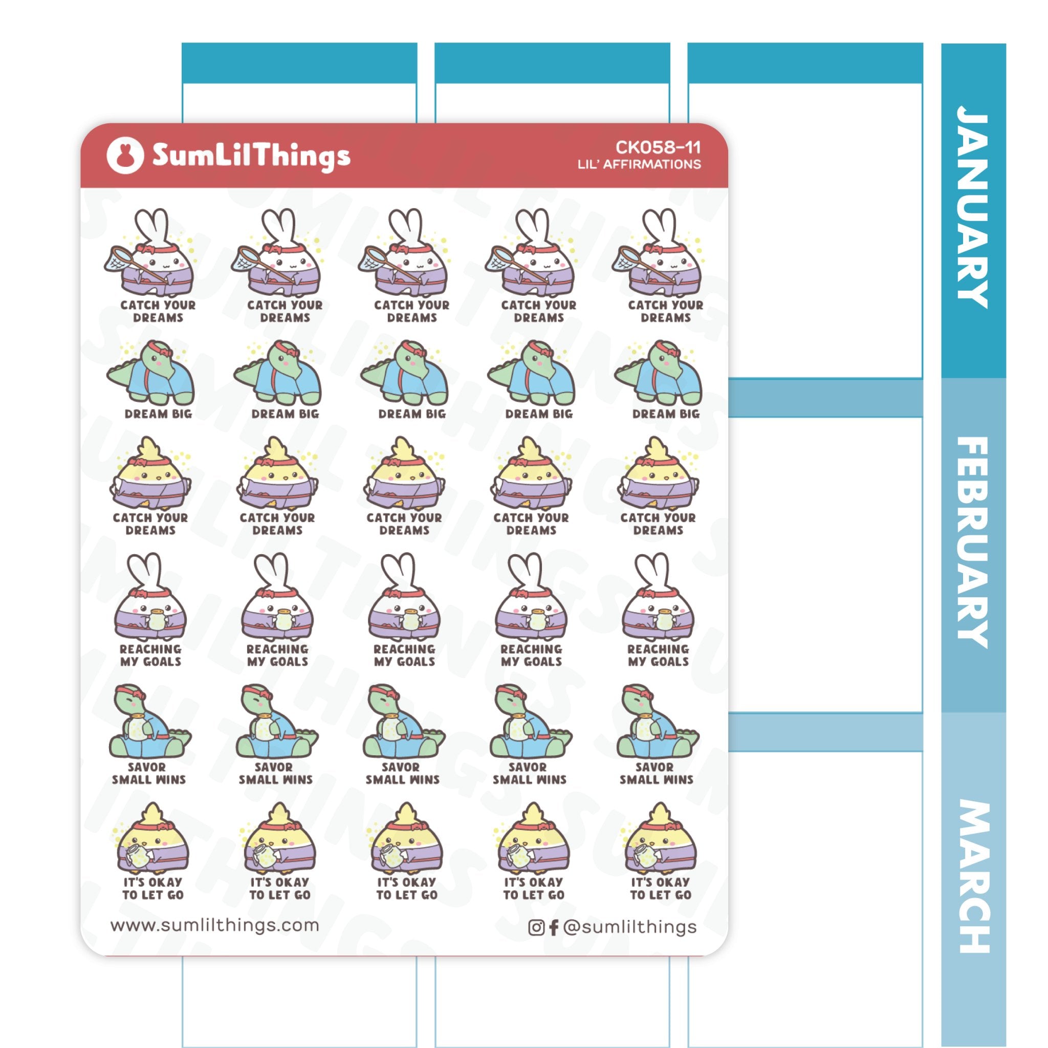 Catch Your Dreams Affirmations Stickers - SumLilThings