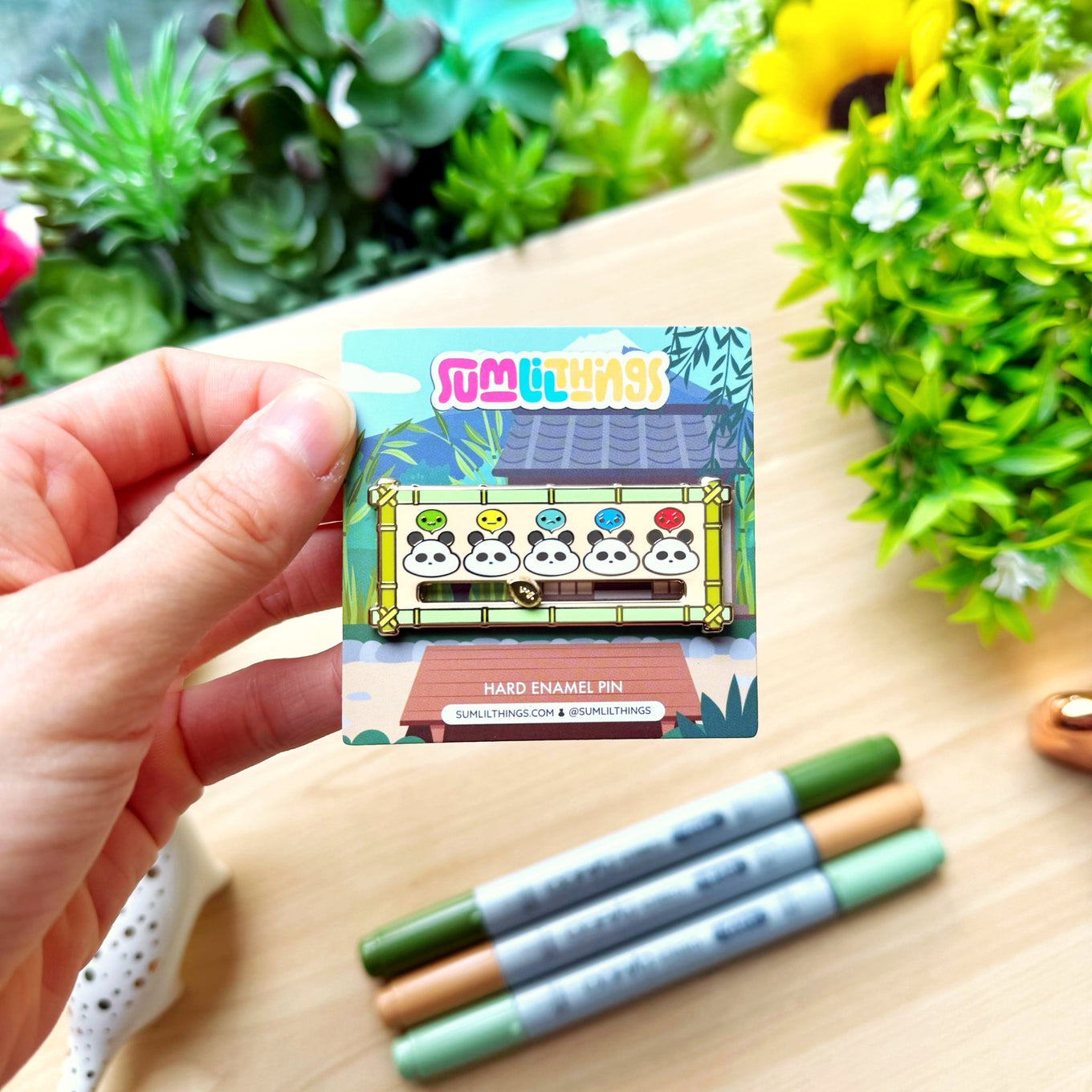Enamel Pin - Panda Mood Slider (Interactive) - SumLilThings