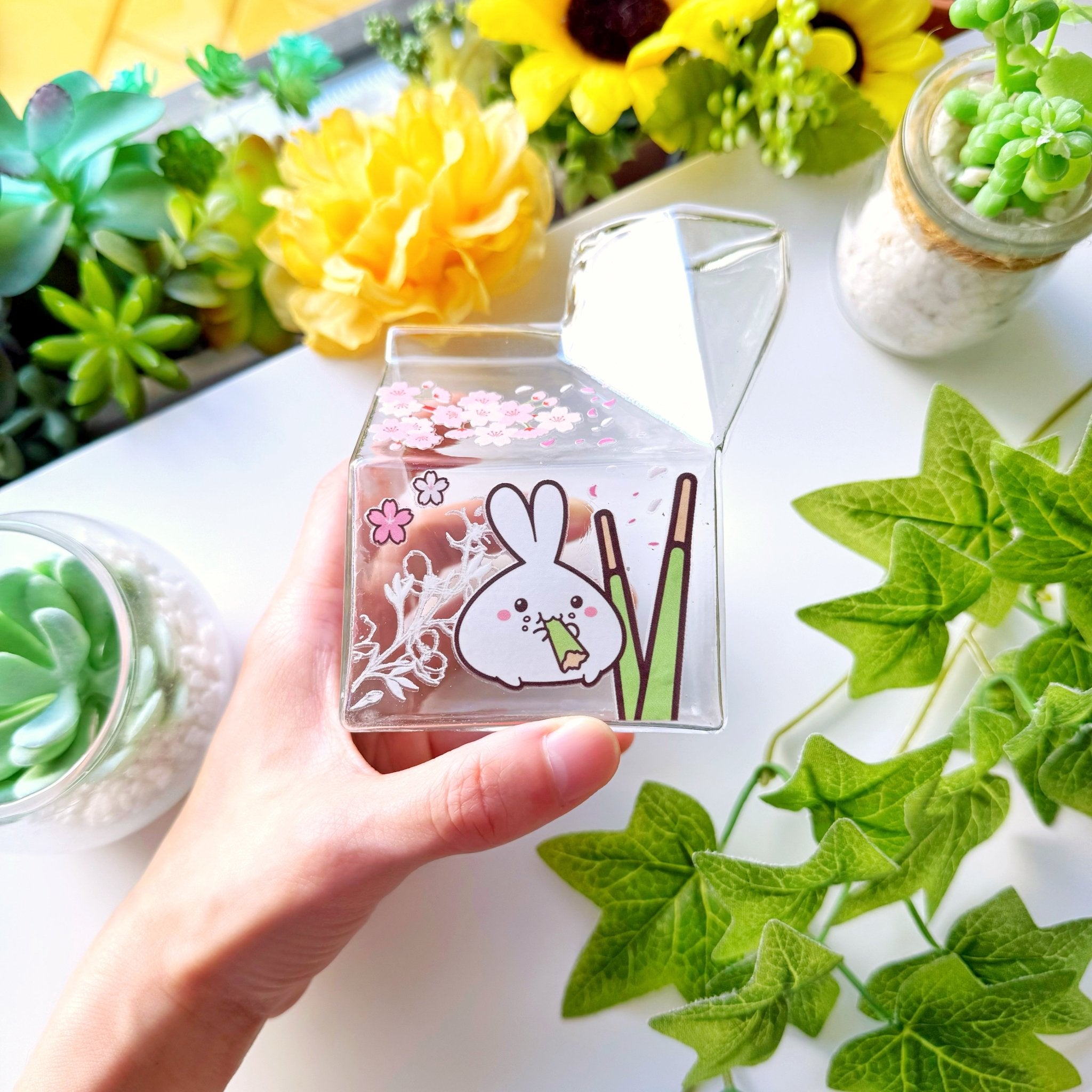 Glass Milk Carton - Matcha Pocky - SumLilThings