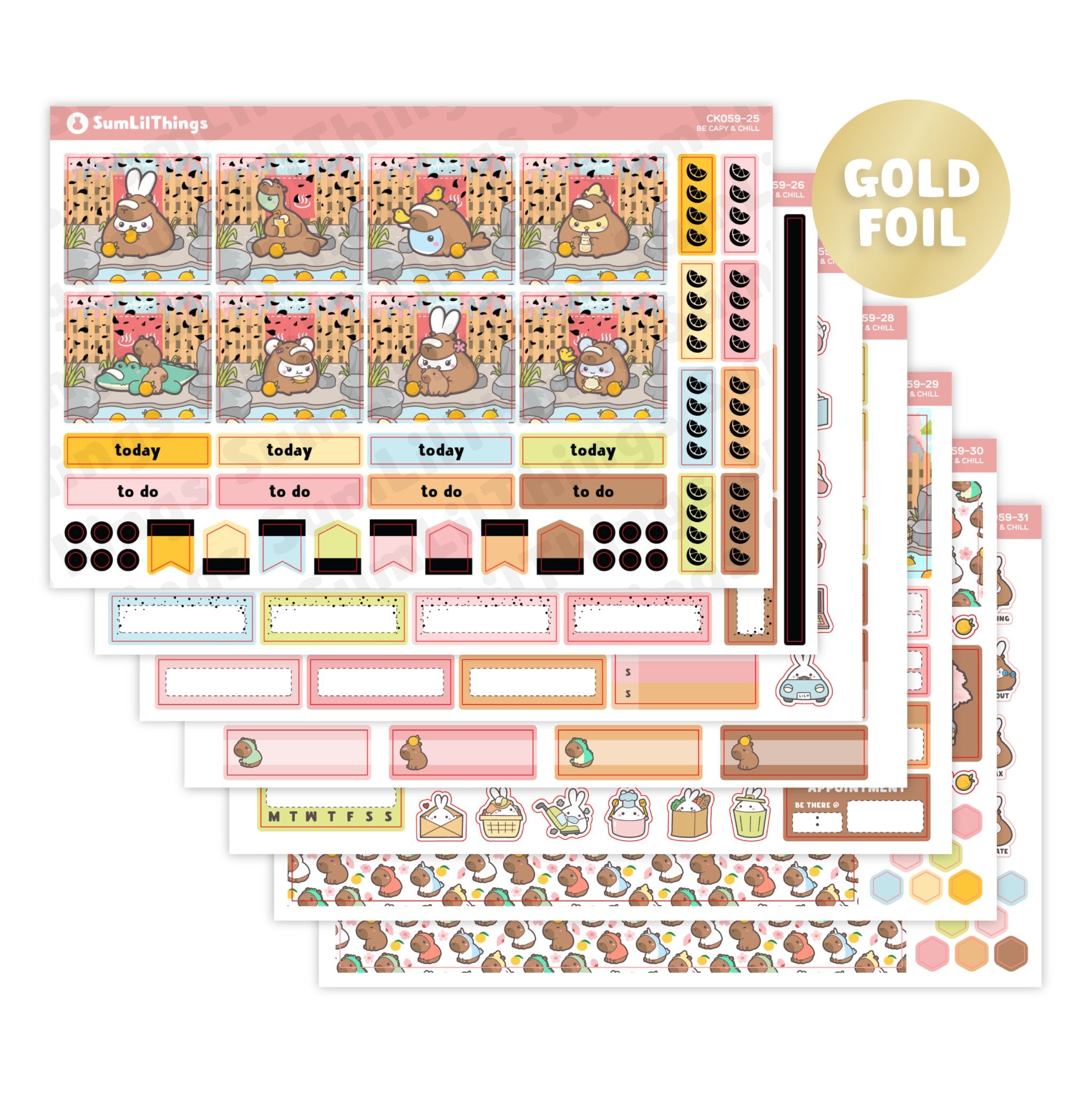 Hobonichi COUSIN - Be Capy & Chill - Holo Gold - SumLilThings