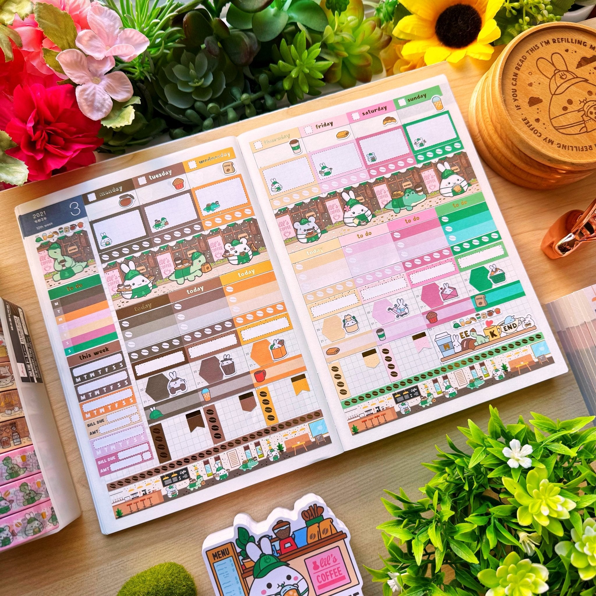 Hobonichi COUSIN - Lil' Coffee Shop - Gold Foil - SumLilThings