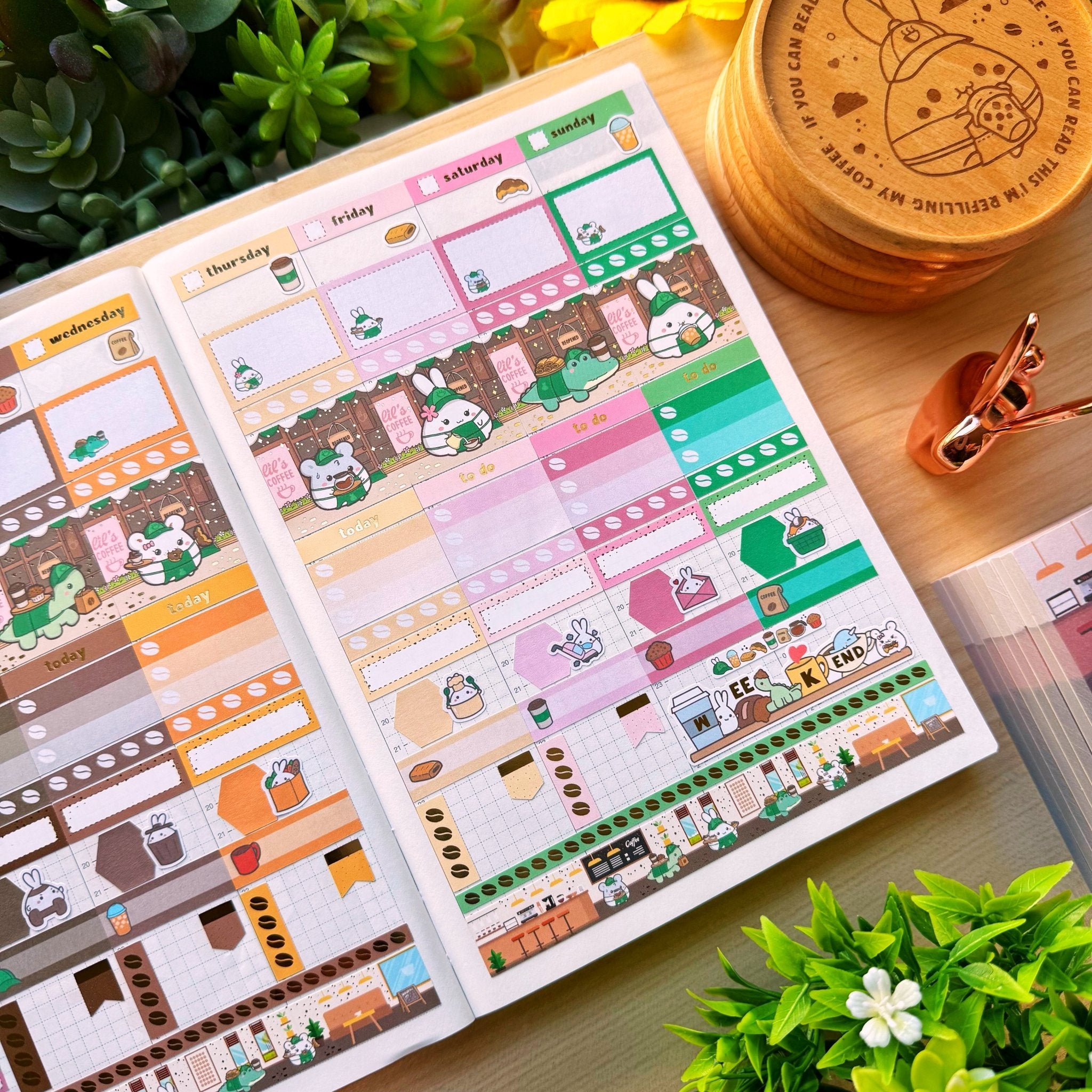 Hobonichi COUSIN - Lil' Coffee Shop - Gold Foil - SumLilThings