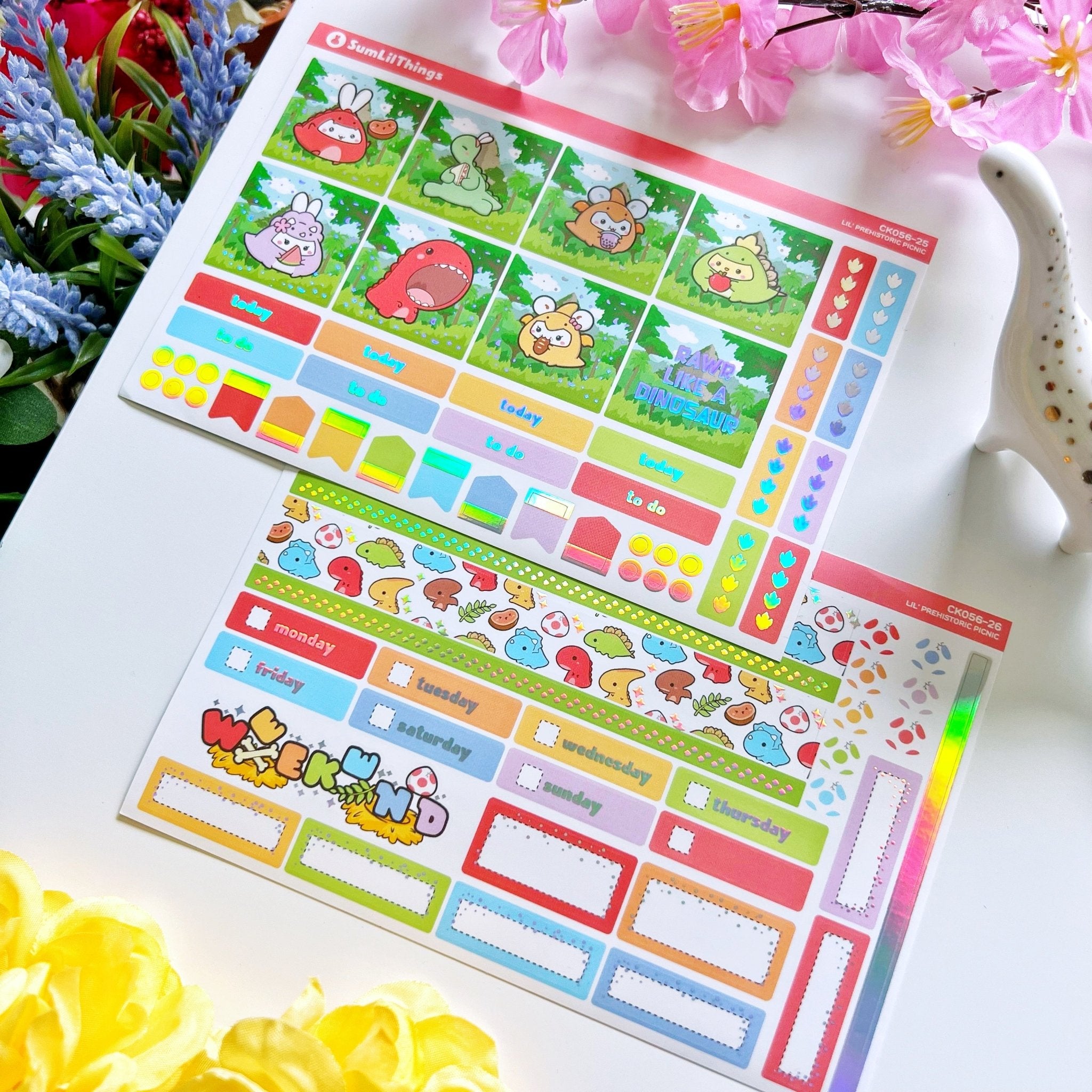 Hobonichi COUSIN - Lil' Dino Picnic- Holo Foil - SumLilThings