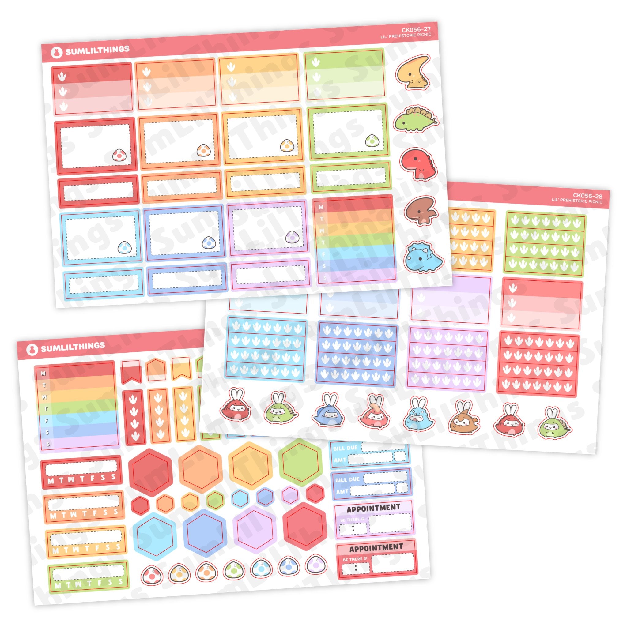 Hobonichi COUSIN - Lil' Dino Picnic- Holo Foil - SumLilThings