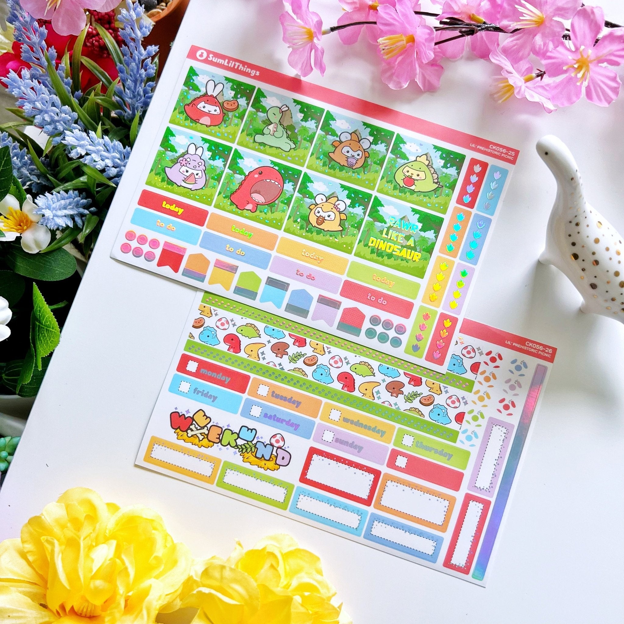 Hobonichi COUSIN - Lil' Dino Picnic- Holo Foil - SumLilThings