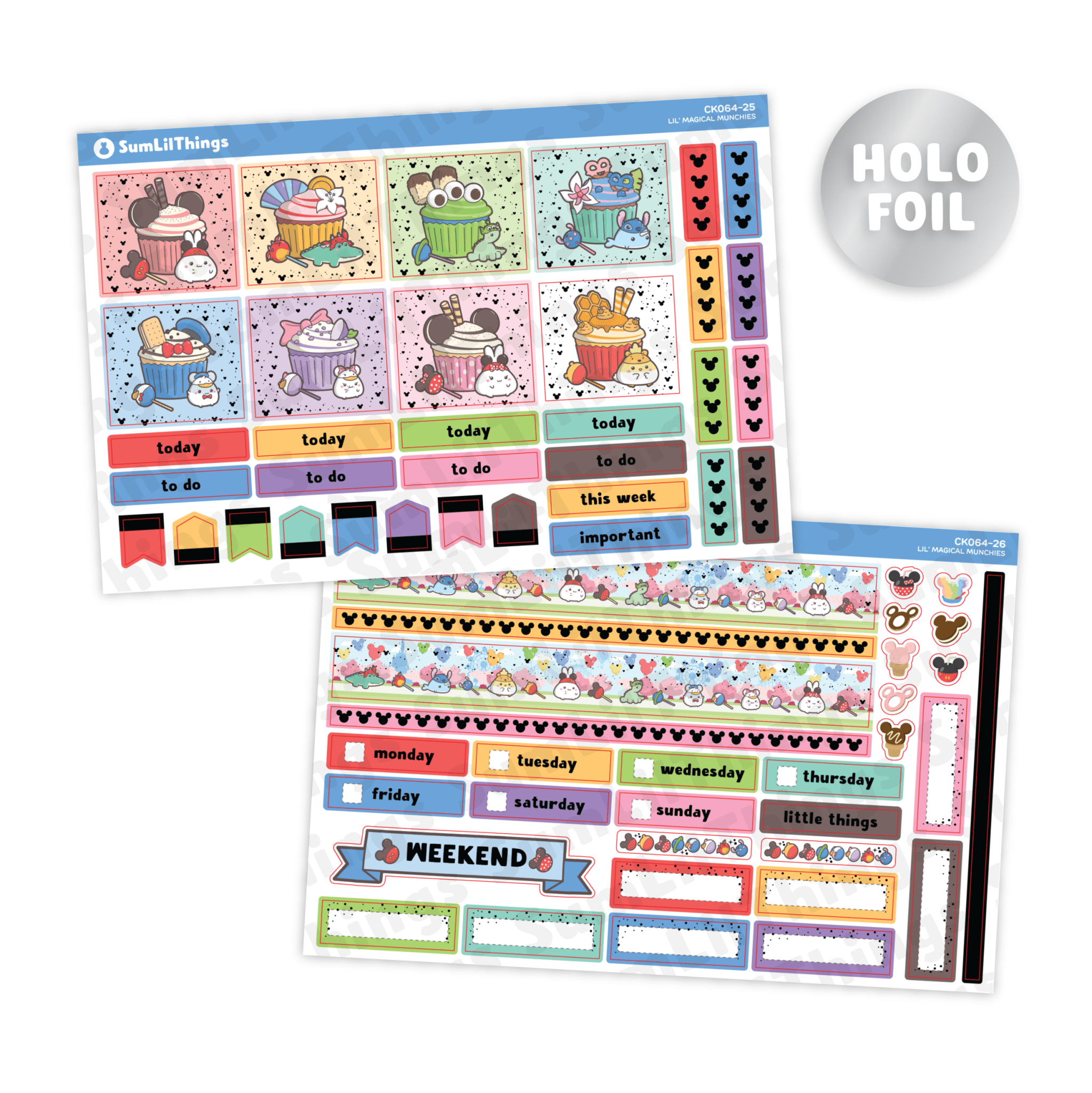 Hobonichi COUSIN - Lil' Magical Munchies - Holographic Foil - SumLilThings