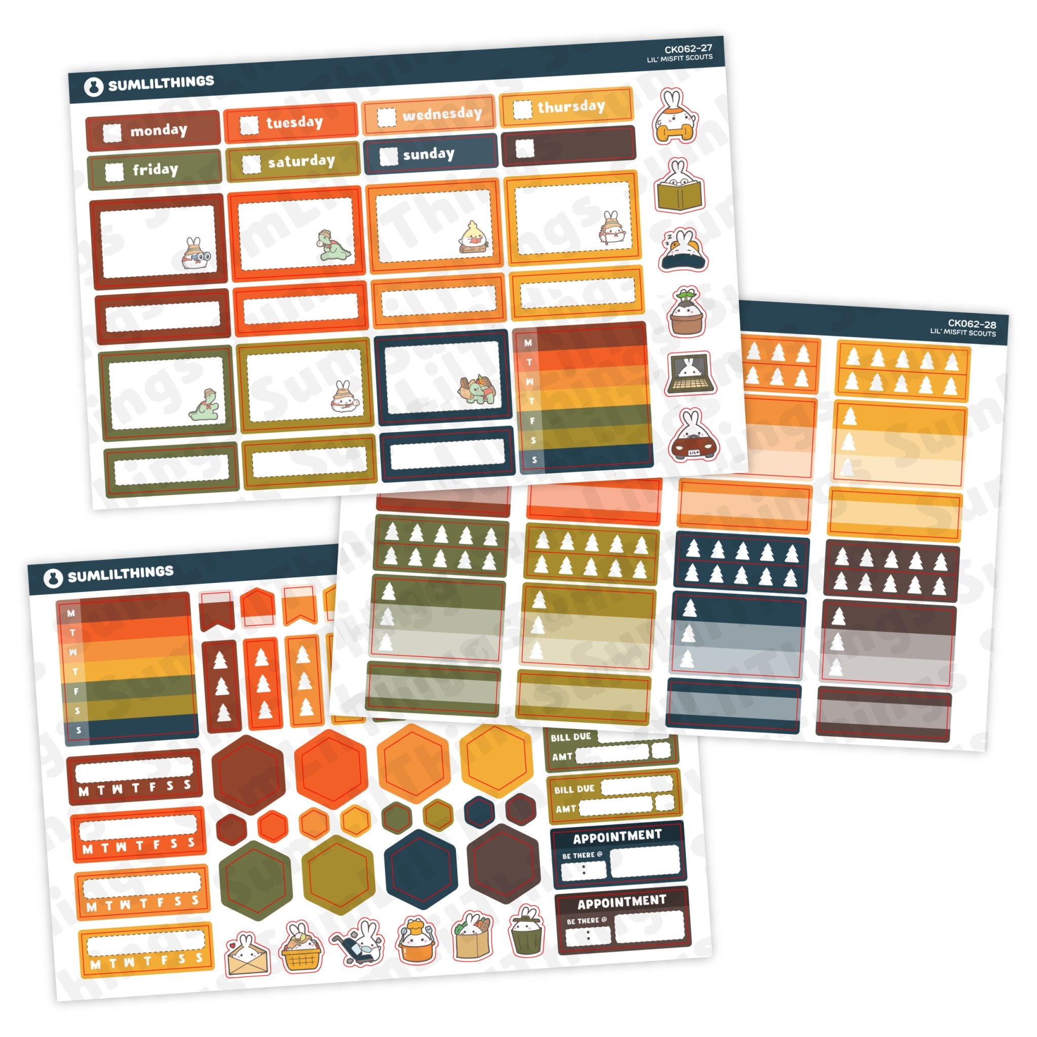 Hobonichi COUSIN - Lil' Misfit Camp - Holo Gold Foil - SumLilThings