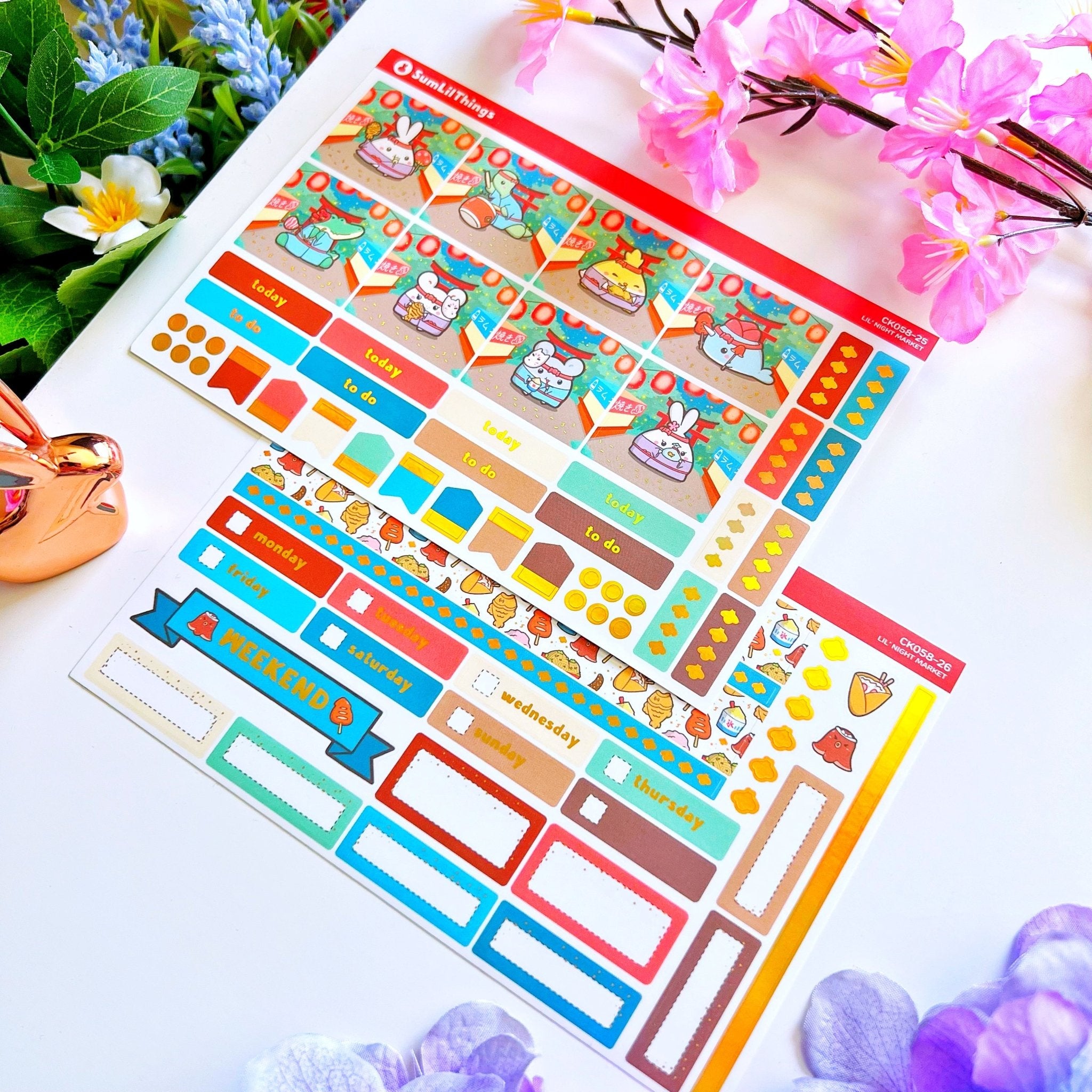 Hobonichi COUSIN - Lil' Night Market - Holo Gold - SumLilThings