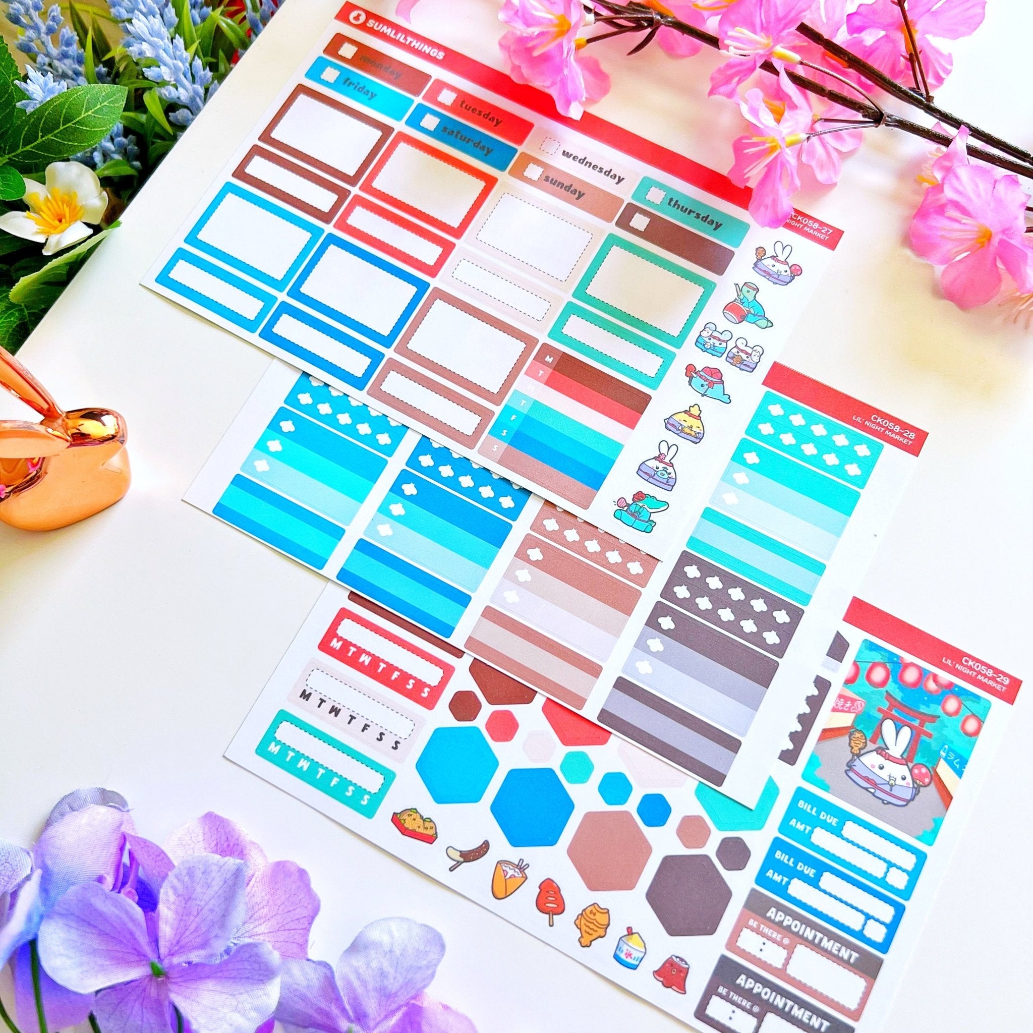 Hobonichi COUSIN - Lil' Night Market - Holo Gold - SumLilThings