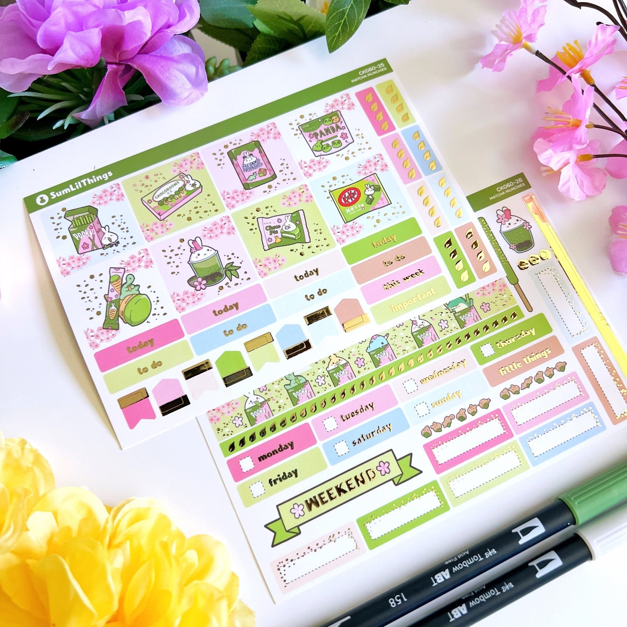 Hobonichi COUSIN - Matcha Munchies - Gold Foil - SumLilThings