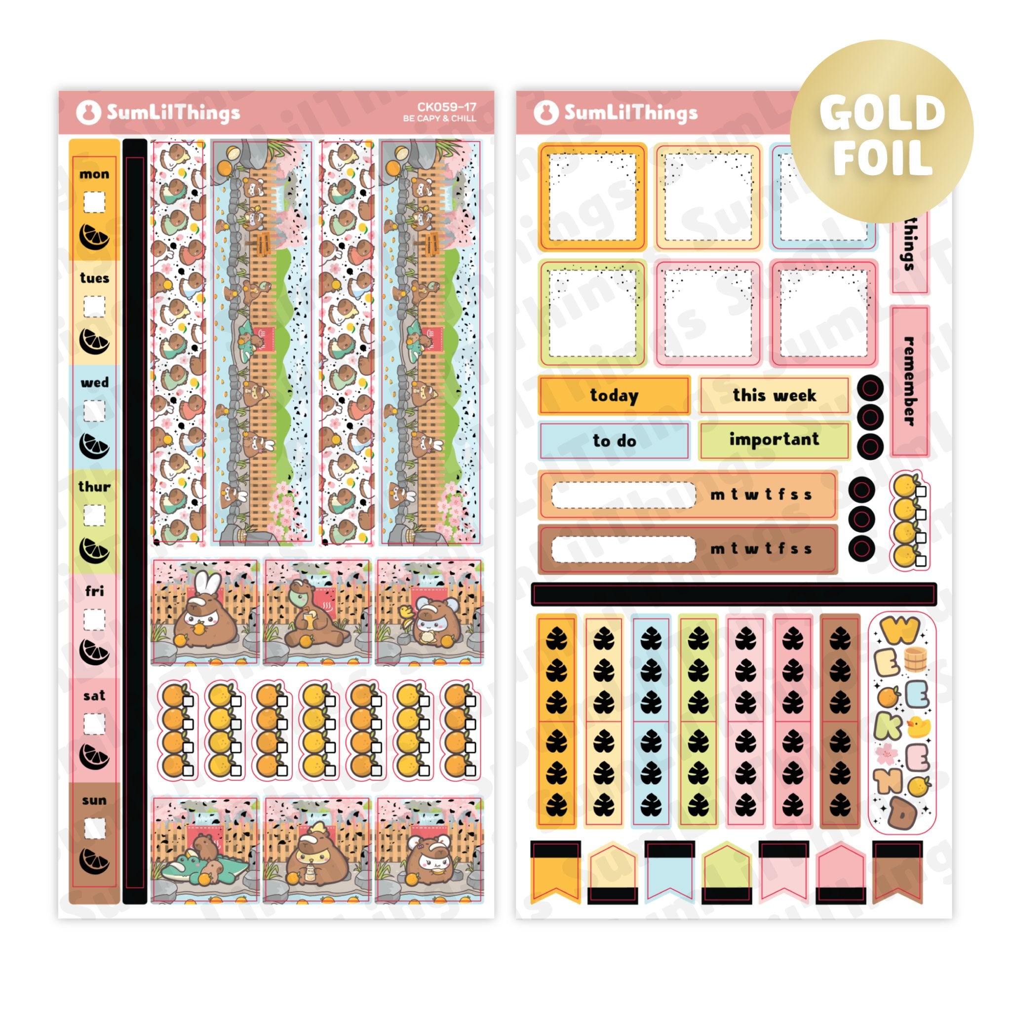 Hobonichi WEEKS - Be Capy & Chill - Holo Gold - SumLilThings