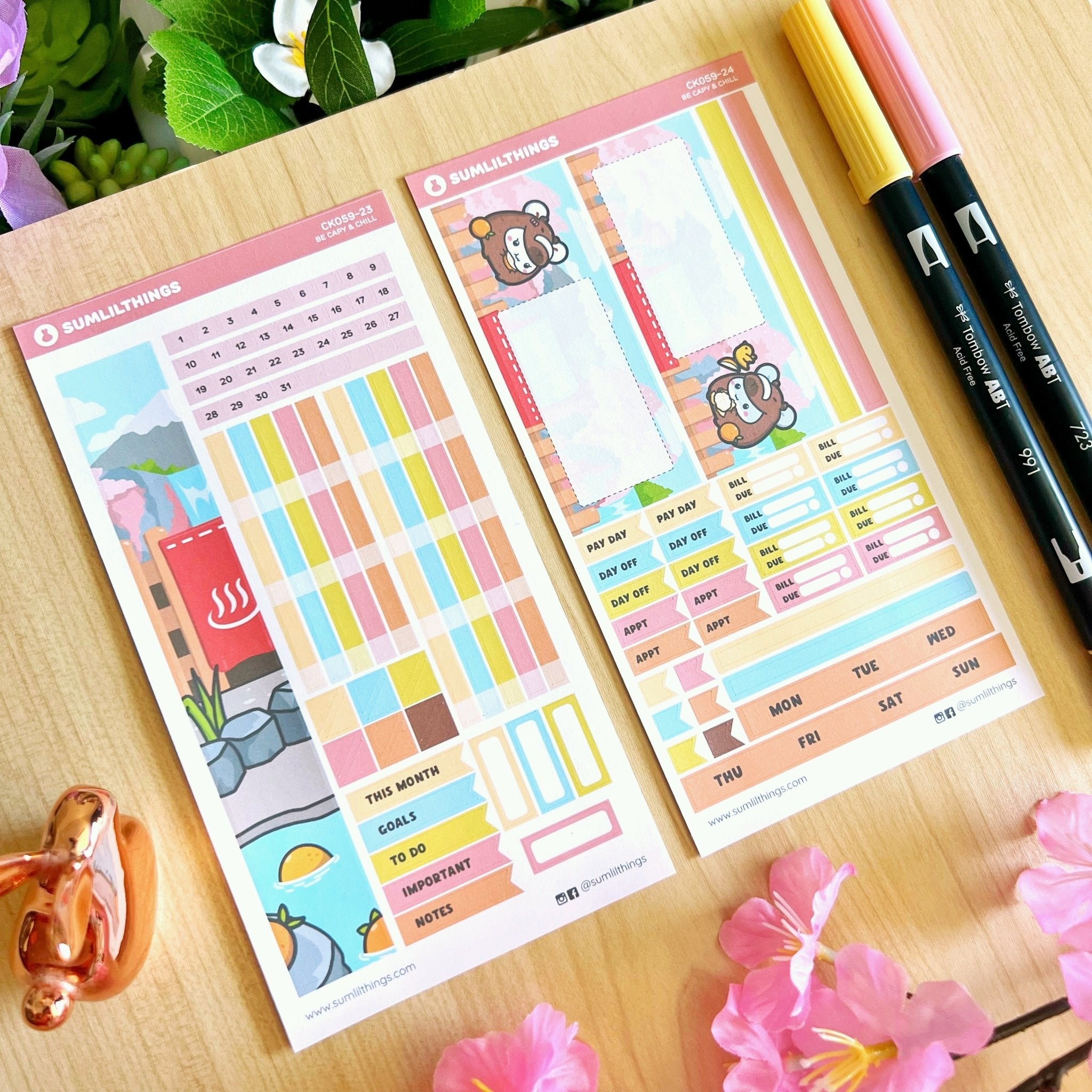 Hobonichi WEEKS - Be Capy & Chill - Holo Gold - SumLilThings