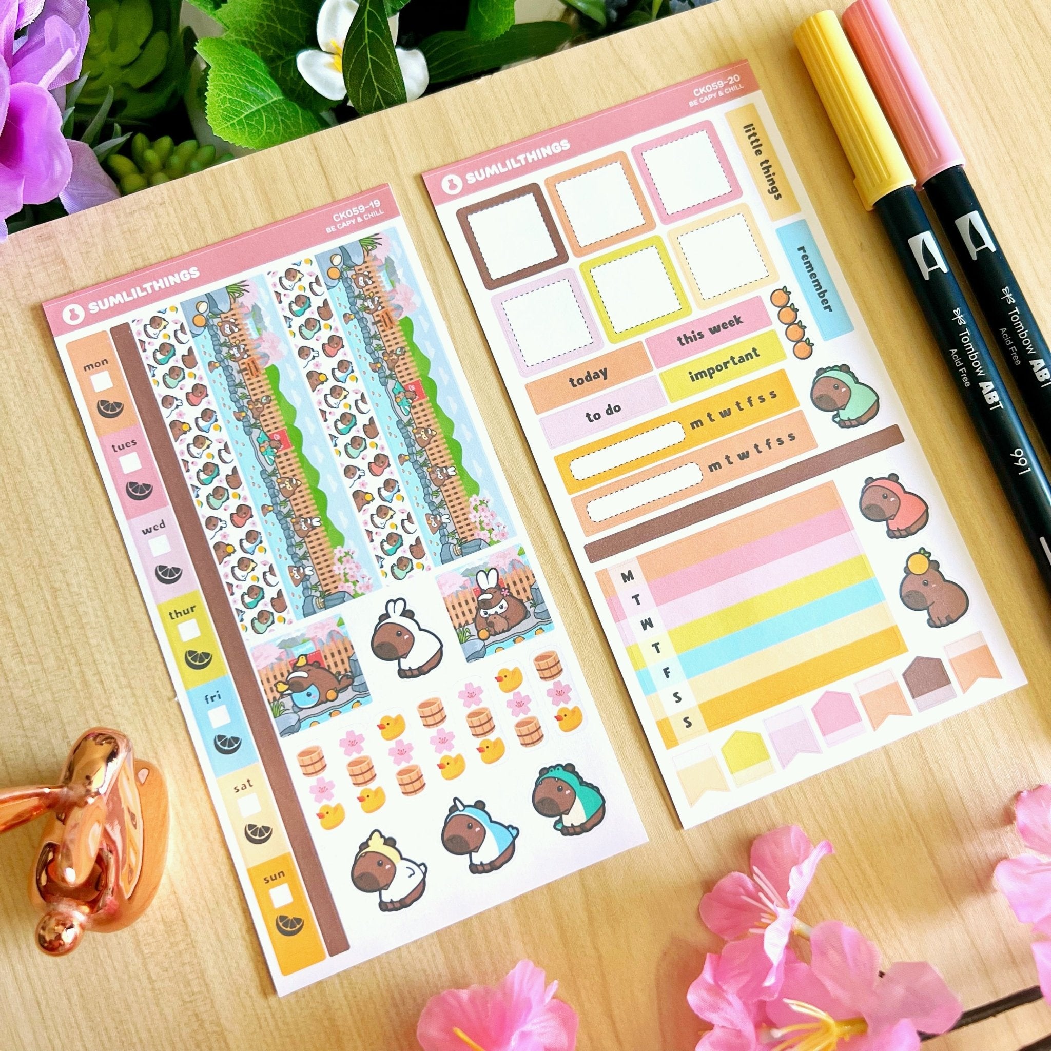 Hobonichi WEEKS - Be Capy & Chill - Holo Gold - SumLilThings