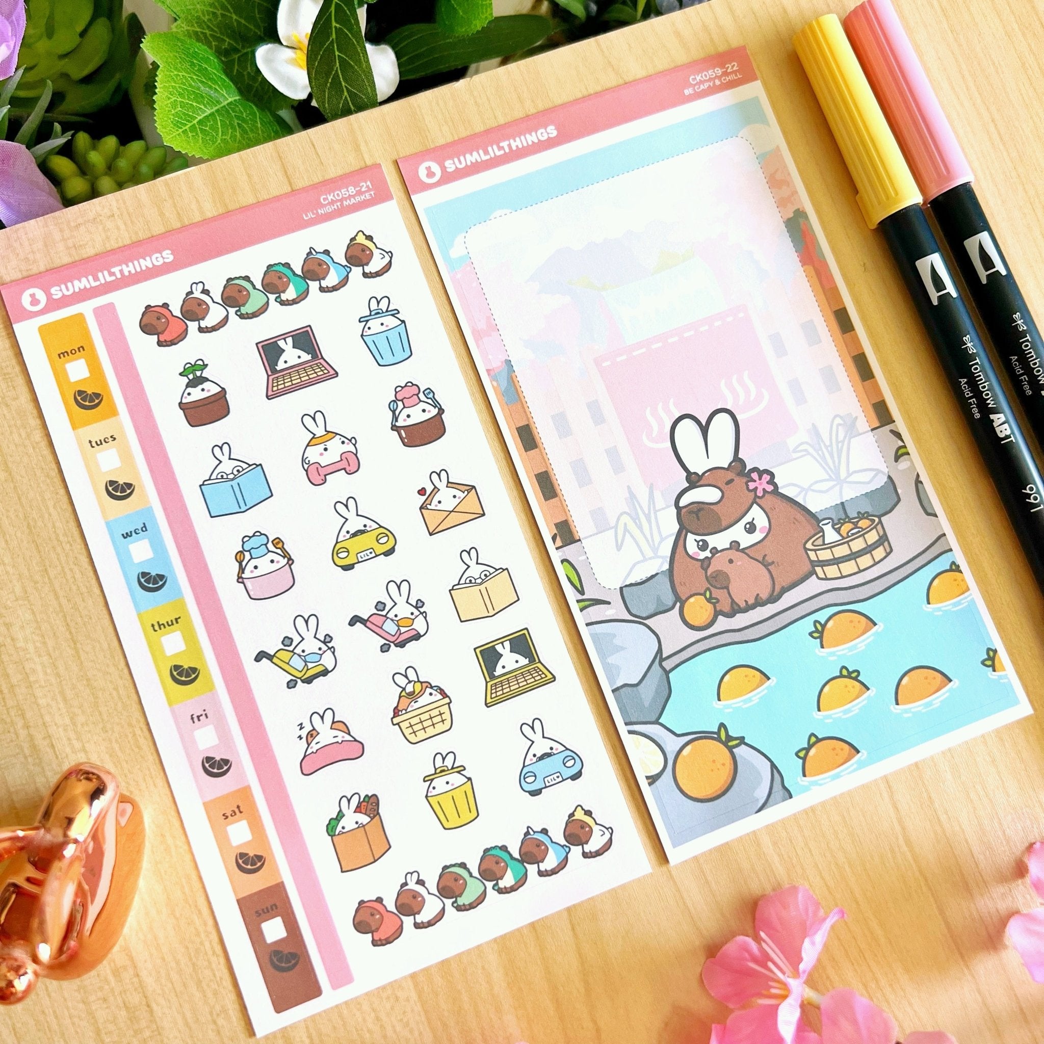 Hobonichi WEEKS - Be Capy & Chill - Holo Gold - SumLilThings