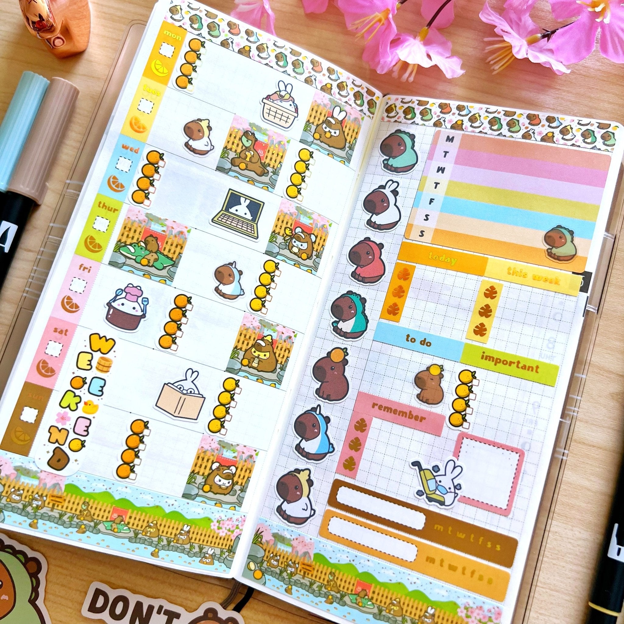 Hobonichi WEEKS - Be Capy & Chill - Holo Gold - SumLilThings