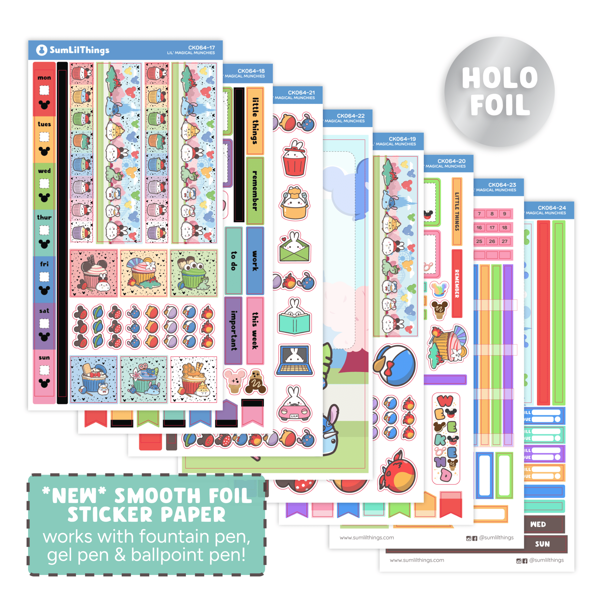 Hobonichi WEEKS - Lil' Magical Munchies - Holographic Foil - SumLilThings