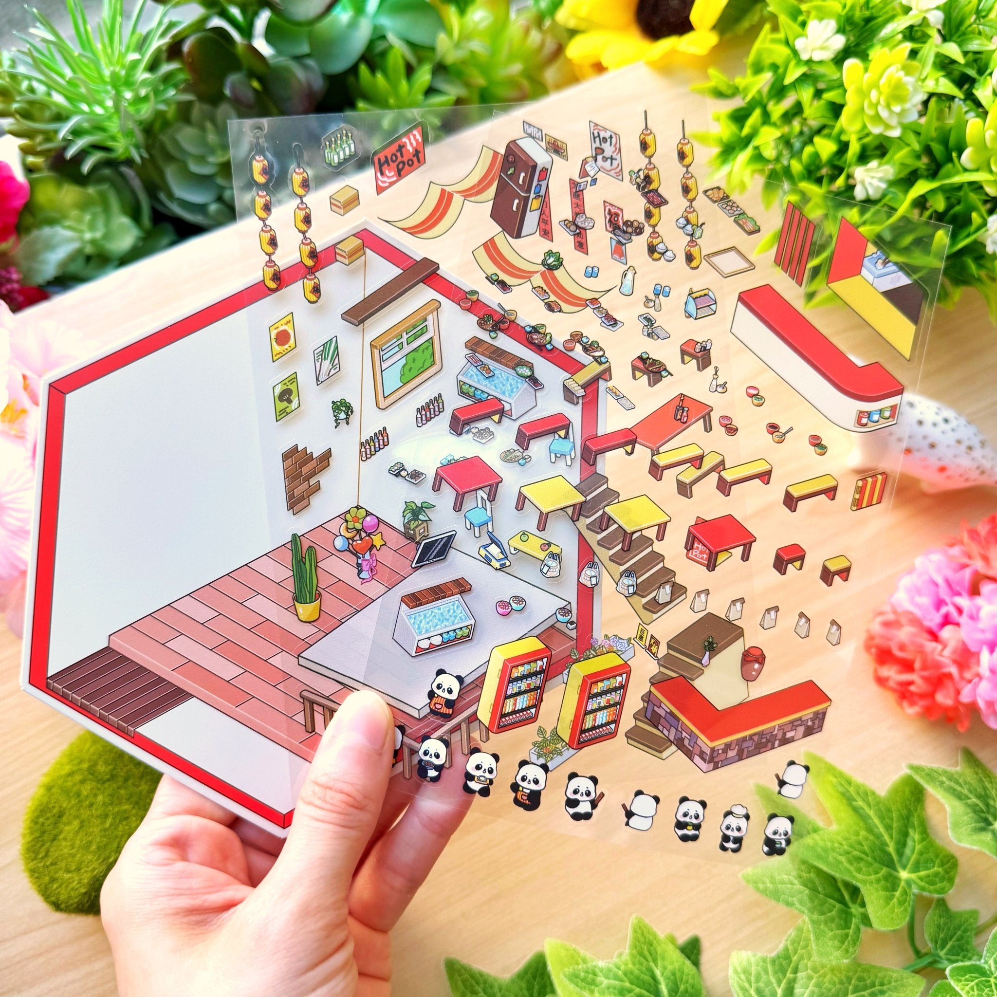 Isometric Scene Sticker - Flaming Hotpot (Series 4) - SumLilThings