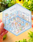 Isometric Scene Sticker - Fresh Bathroom (Small Mochi) - SumLilThings