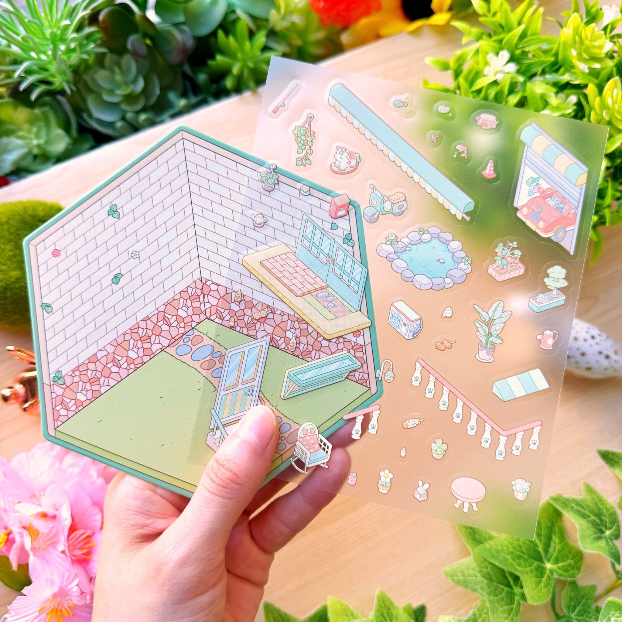 Isometric Scene Sticker - Fun Backyard (Small Mochi) - SumLilThings