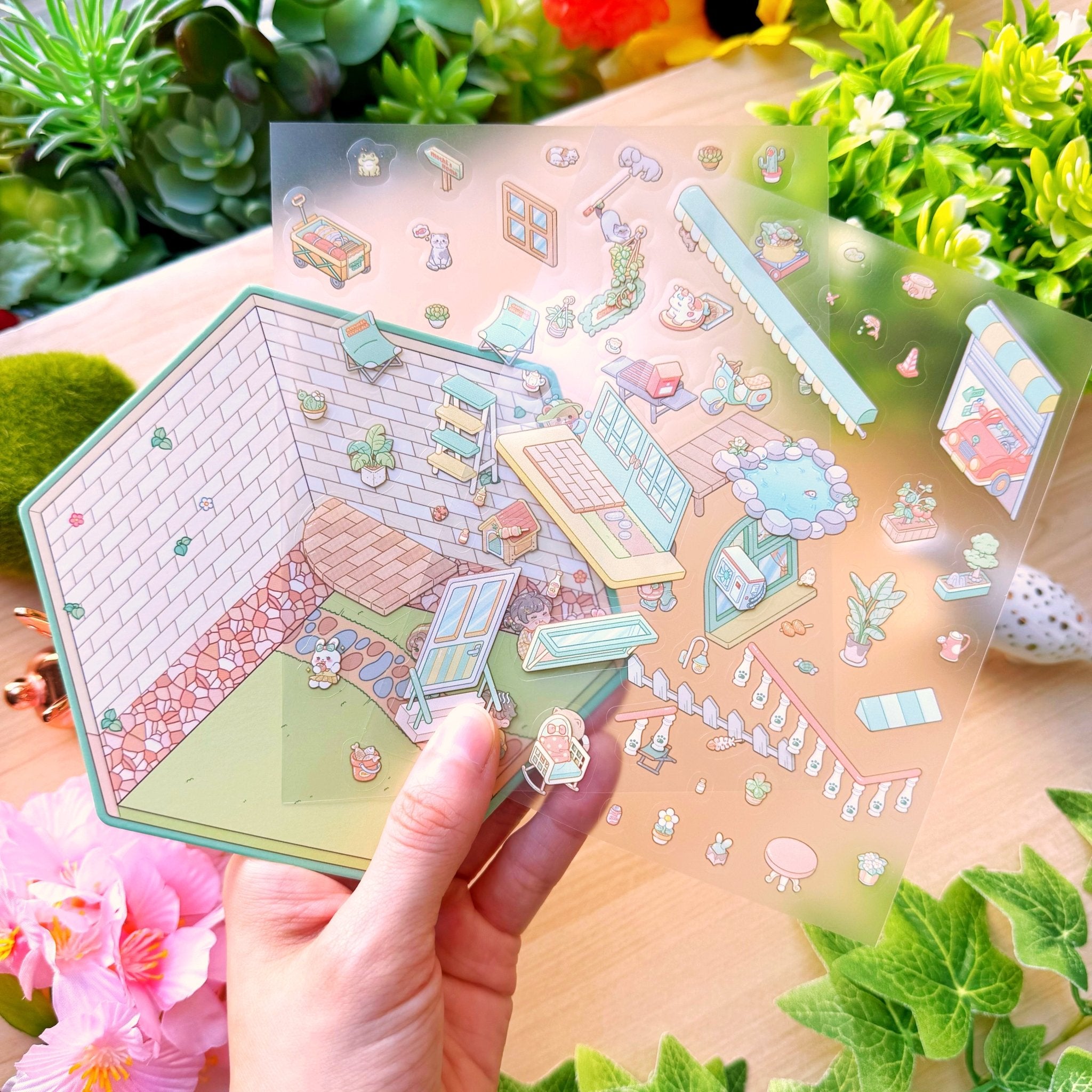 Isometric Scene Sticker - Fun Backyard (Small Mochi) - SumLilThings