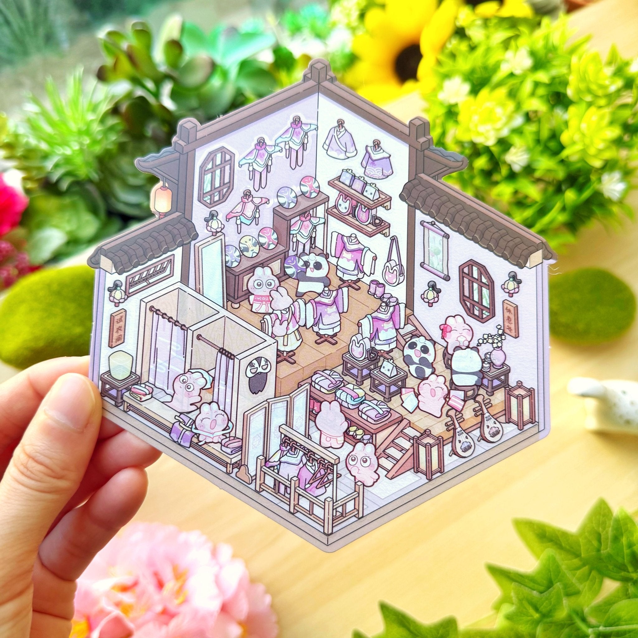 Isometric Scene Sticker - Hanfu Shop (Simno Series 3) - SumLilThings