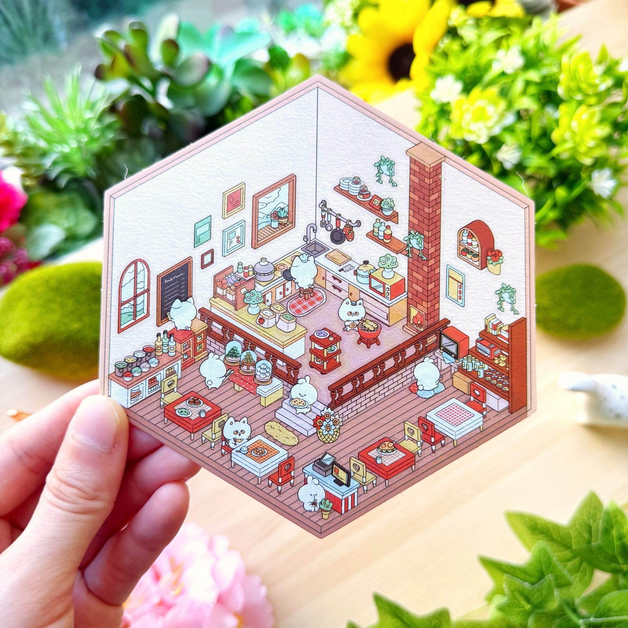 Isometric Scene Sticker - Restaurant (Simno Series 1) - SumLilThings
