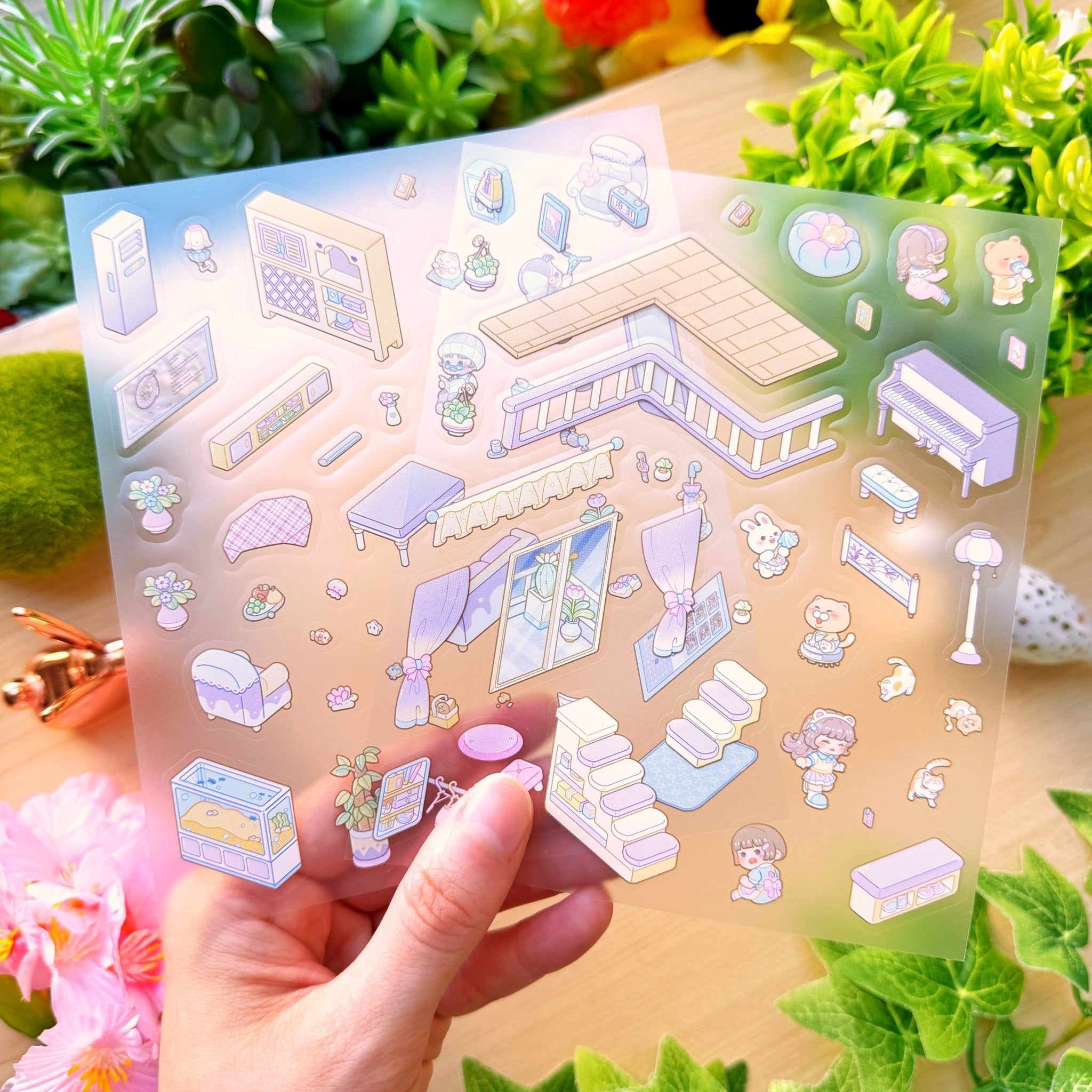 Isometric Scene Sticker - Romantic Living Room (Small Mochi) - SumLilThings