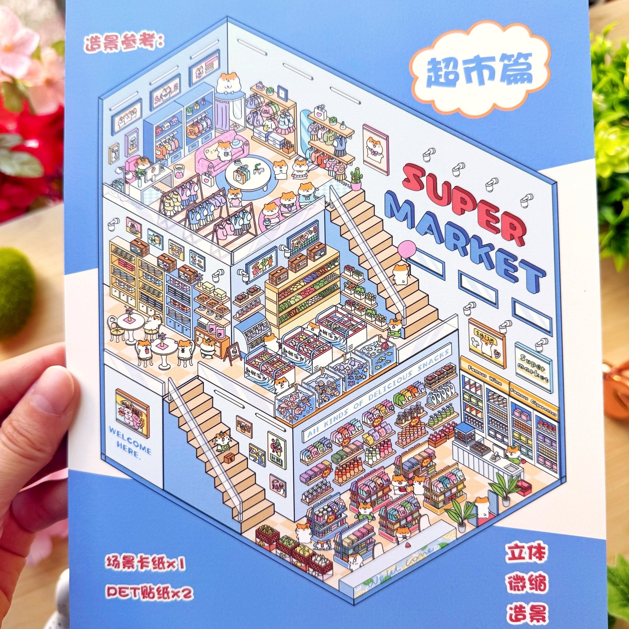 Isometric Scene Sticker - Supermarket (Jumbo World) - SumLilThings