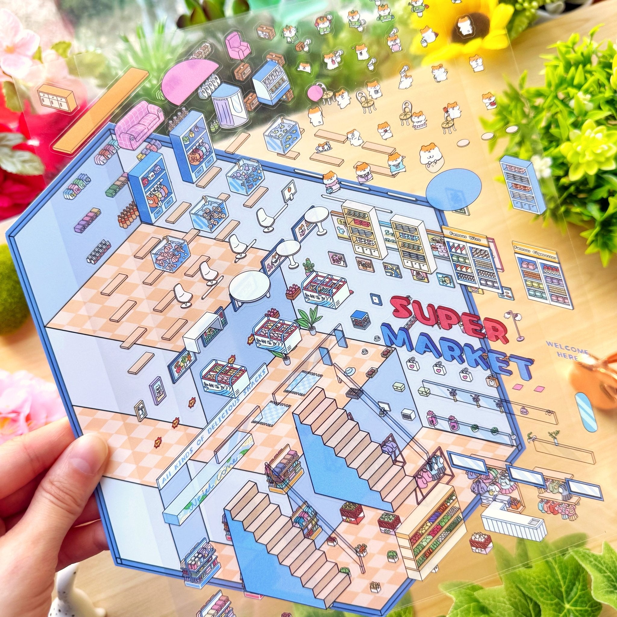 Isometric Scene Sticker - Supermarket (Jumbo World) - SumLilThings