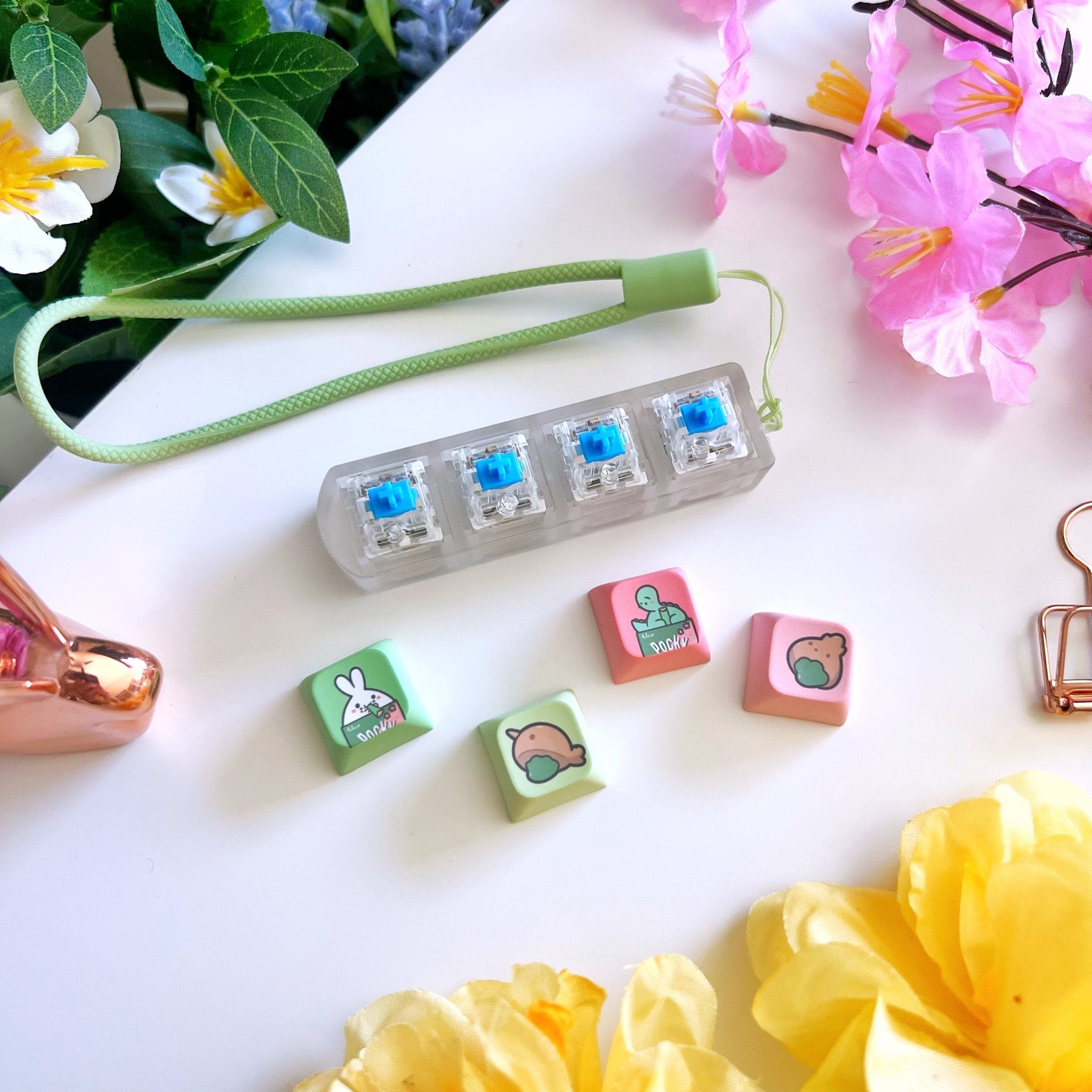 Keyboard Keychain - Matcha Munchies (4 - Set) with LIGHTS - SumLilThings